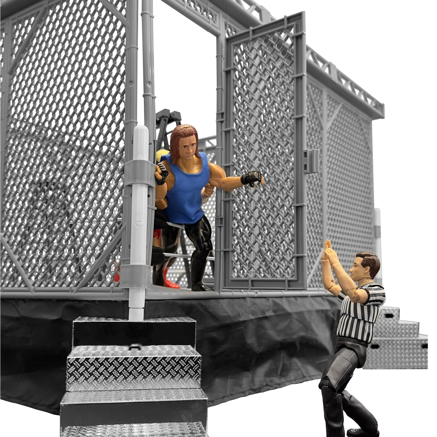Steel Cage Playset for Figures Toy Company Wrestling Rings – In-Ring Arena Accessory