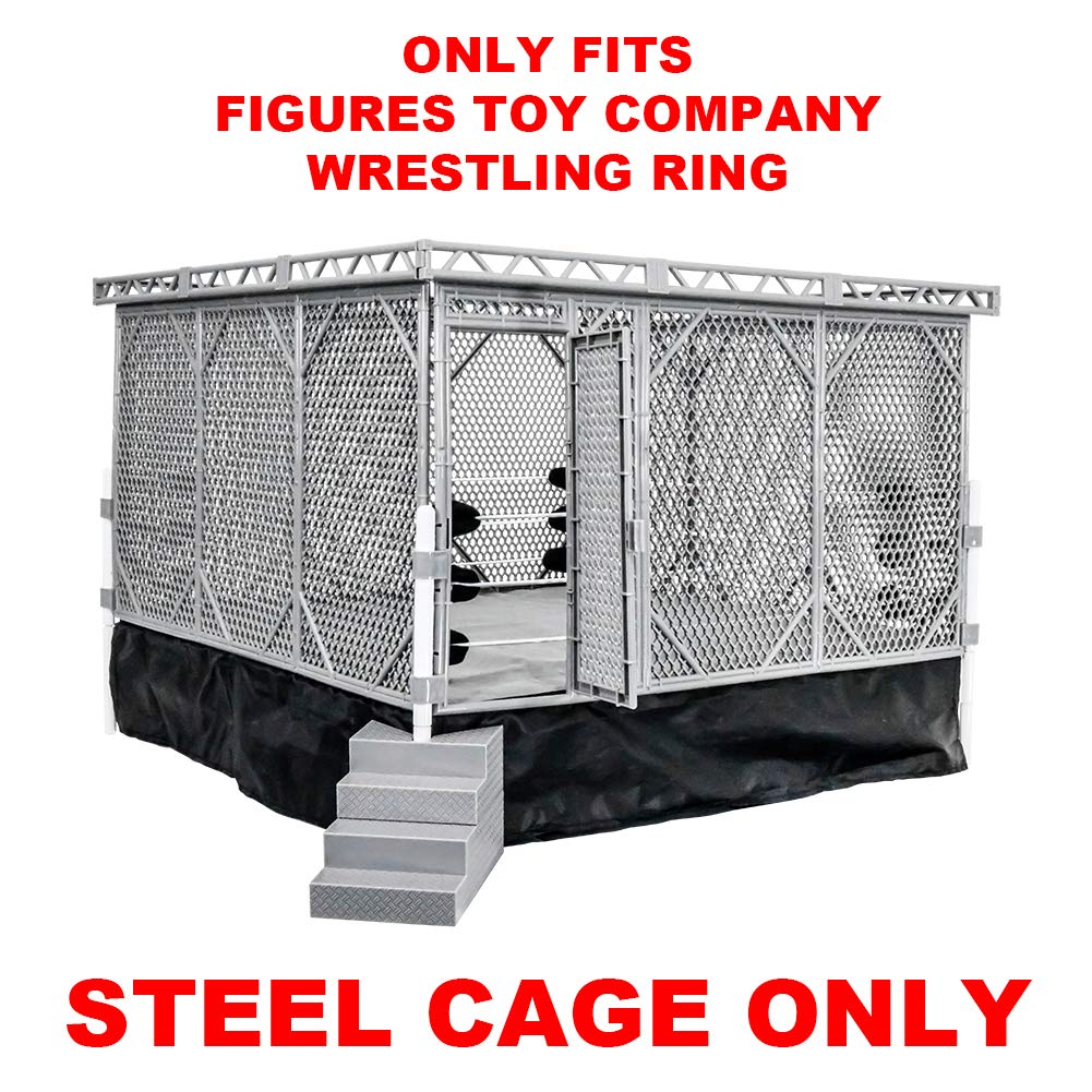 Steel Cage Playset for Figures Toy Company Wrestling Rings – In-Ring Arena Accessory
