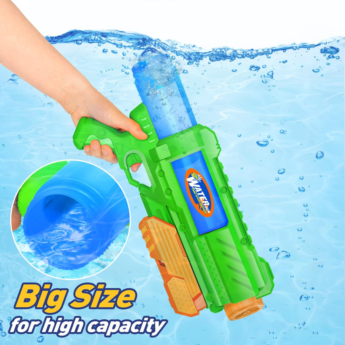 Fikamd Super Water Gun Pack – 2 Pack, 1200CC, Long-Range Soaker Blaster for Pool & Beach