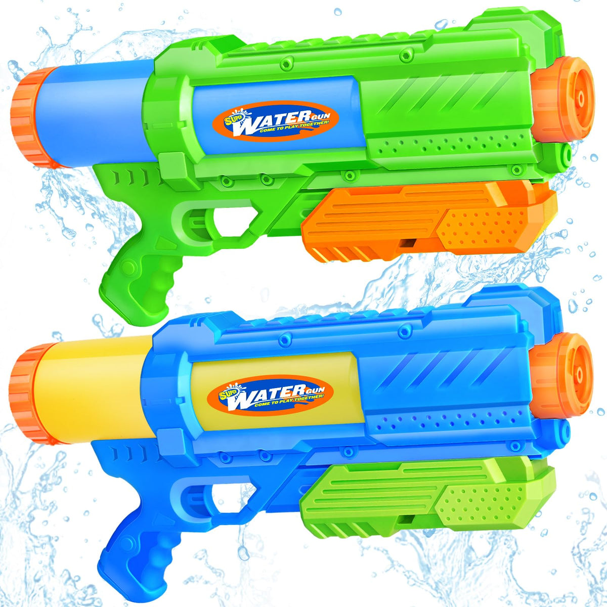 Fikamd Super Water Gun Pack – 2 Pack, 1200CC, Long-Range Soaker Blaster for Pool & Beach