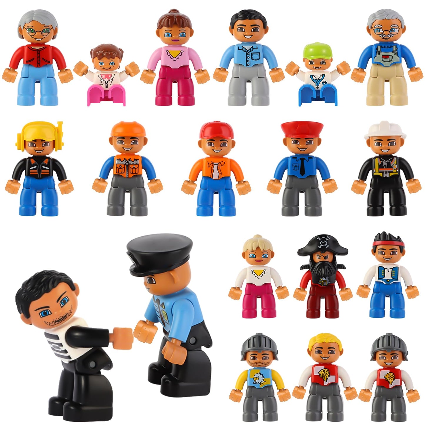 FILDANCO Minifigures Pack – 19 Pcs Community Figures for Building Blocks