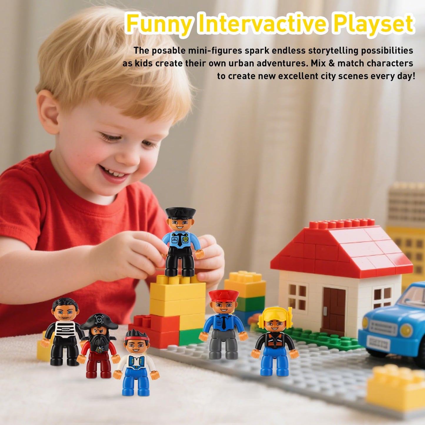 FILDANCO Minifigures Pack – 19 Pcs Community Figures for Building Blocks