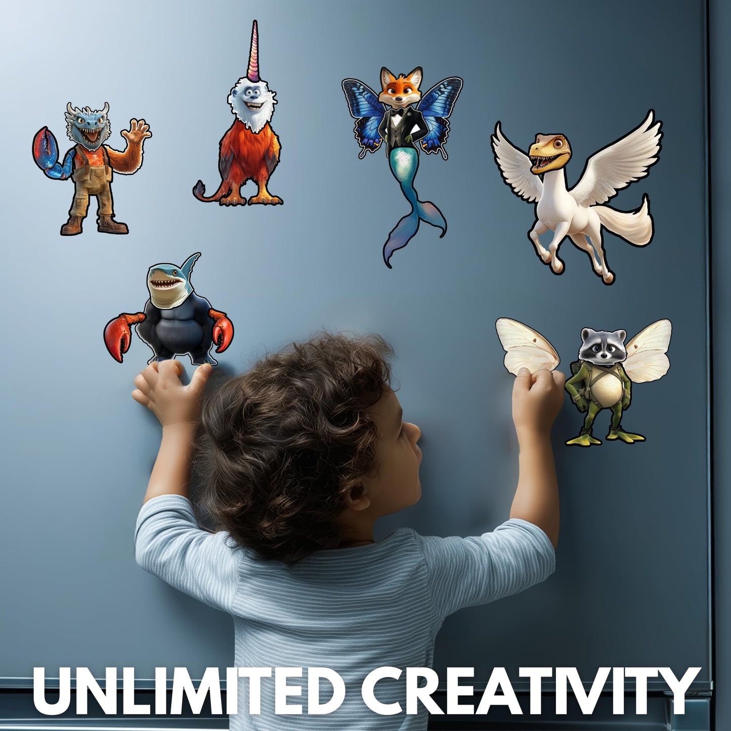 Filigree Fox Design Cryptid Construction Kit Fridge Magnets – 120+ Colorful Monster Magnets
