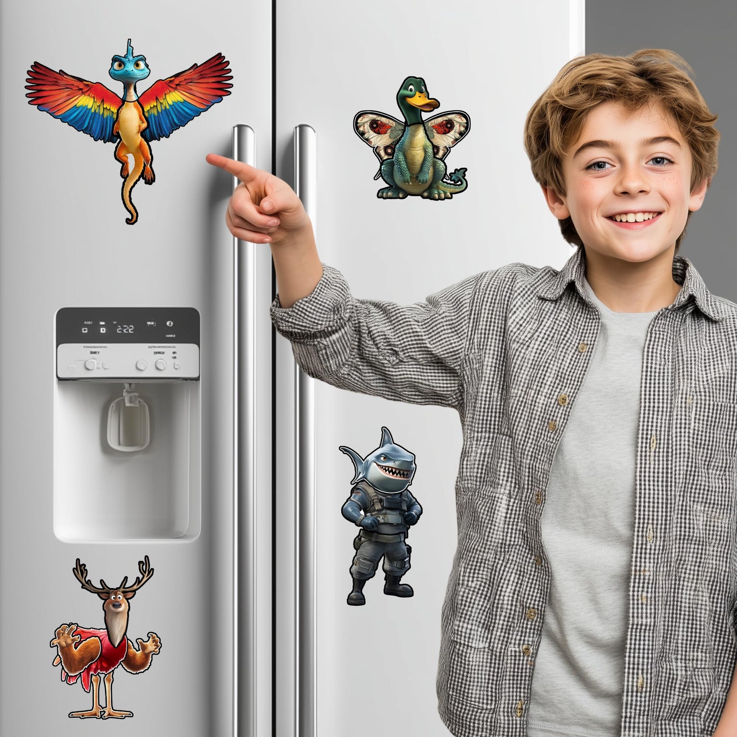 Filigree Fox Design Cryptid Construction Kit Fridge Magnets – 120+ Colorful Monster Magnets