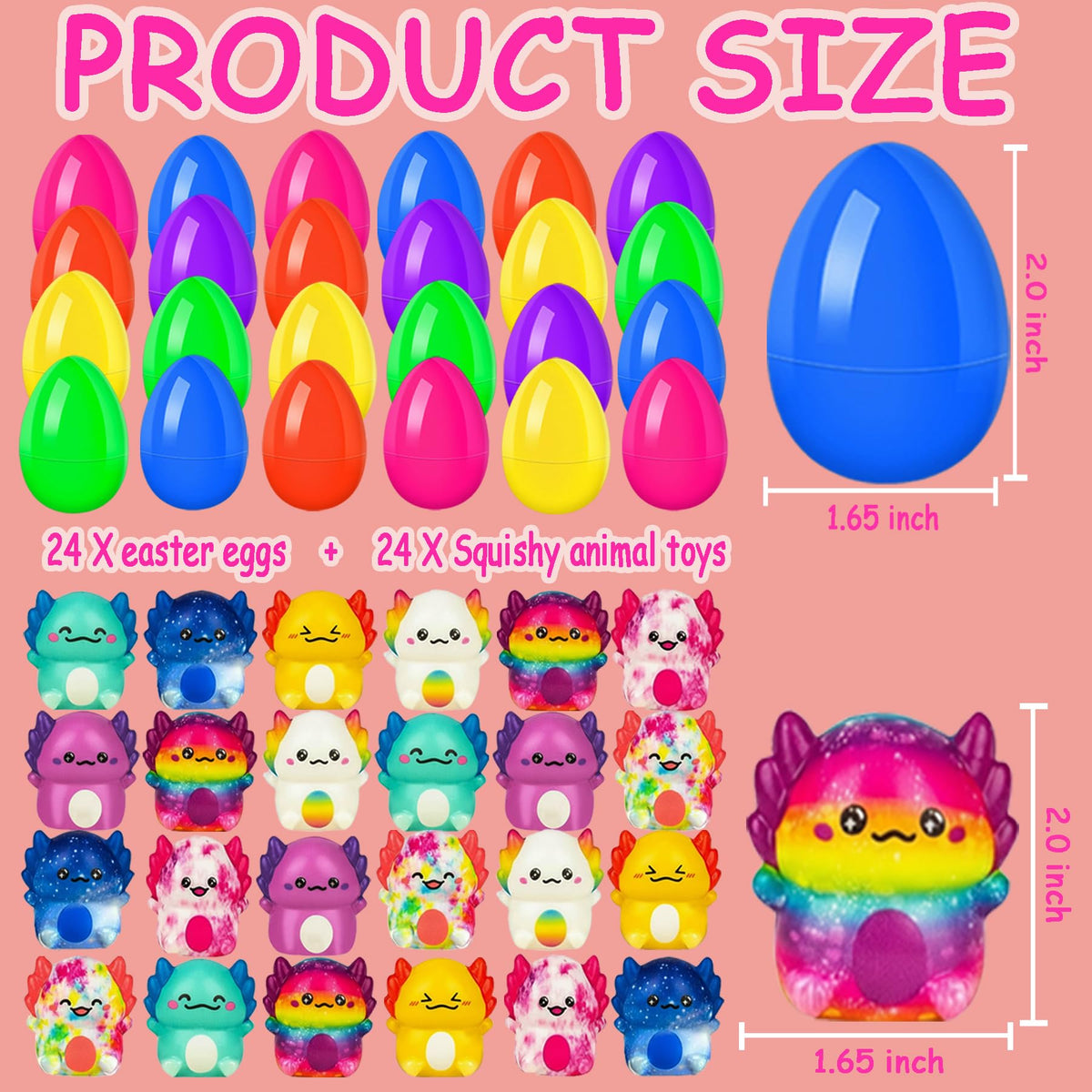 Filledeggs 24 Pack Prefilled Easter Eggs with Toys – Non-Candy Egg Hunt Prizes