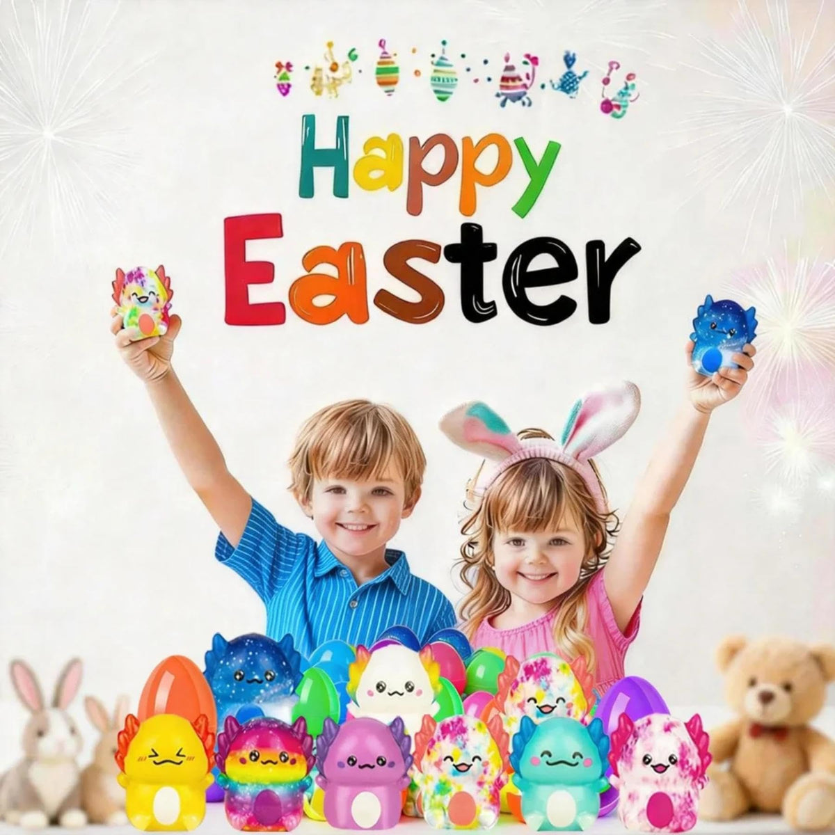 Filledeggs 24 Pack Prefilled Easter Eggs with Toys – Non-Candy Egg Hunt Prizes