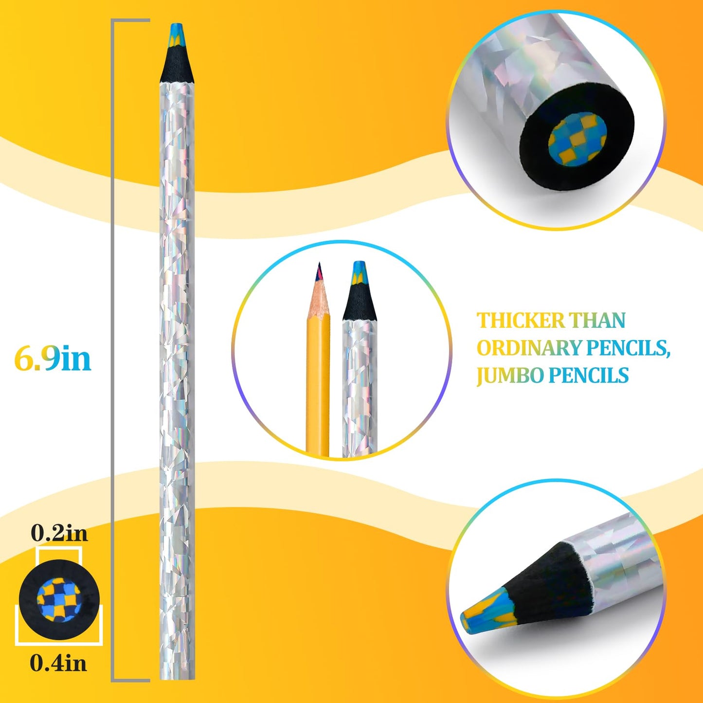 FilmHOO 12 Rainbow Colored Pencils – Easter Basket Stuffers & Arts & Crafts for Kids & Teens