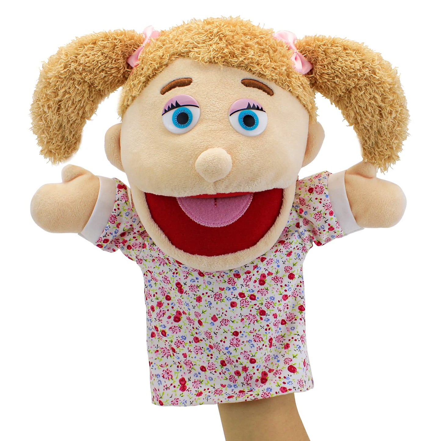 FIMIGID Family Hand Puppets – 13.4-Inch Multi-Ethnic Plush Puppets for Kids