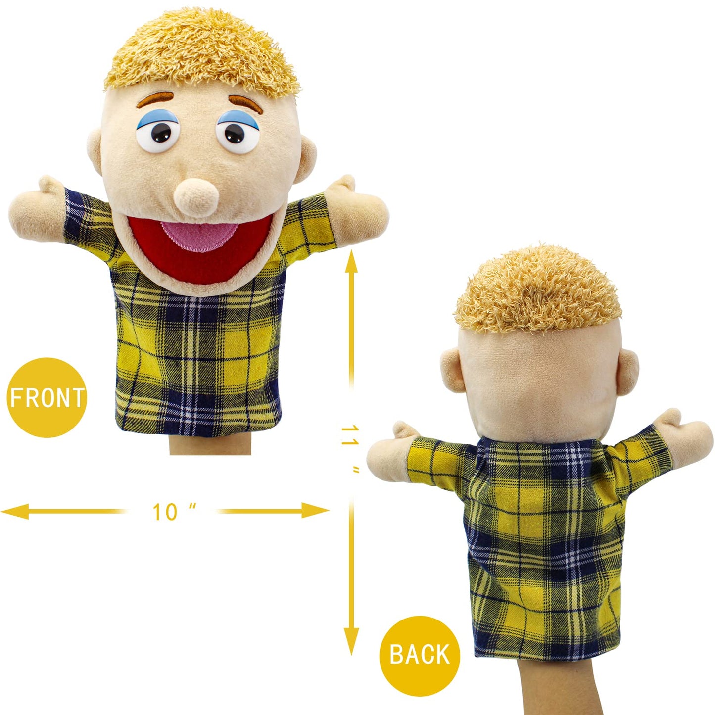 FIMIGID Family Hand Puppets – 6-Piece Multi-Ethnic Plush Puppets for Kids