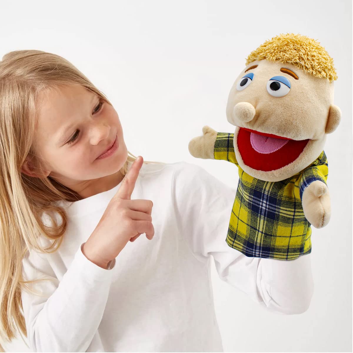 FIMIGID Family Hand Puppets – 6-Piece Multi-Ethnic Plush Puppets for Kids