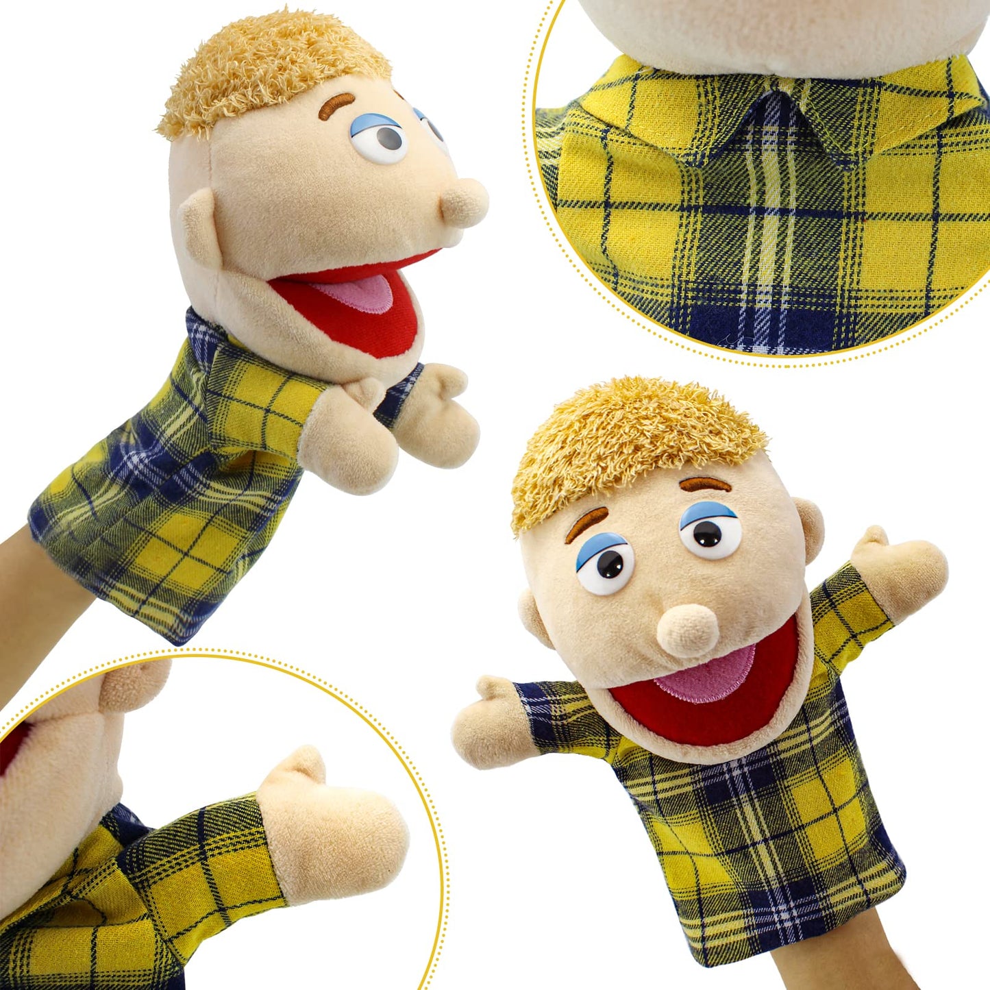 FIMIGID Family Hand Puppets – 6-Piece Multi-Ethnic Plush Puppets for Kids