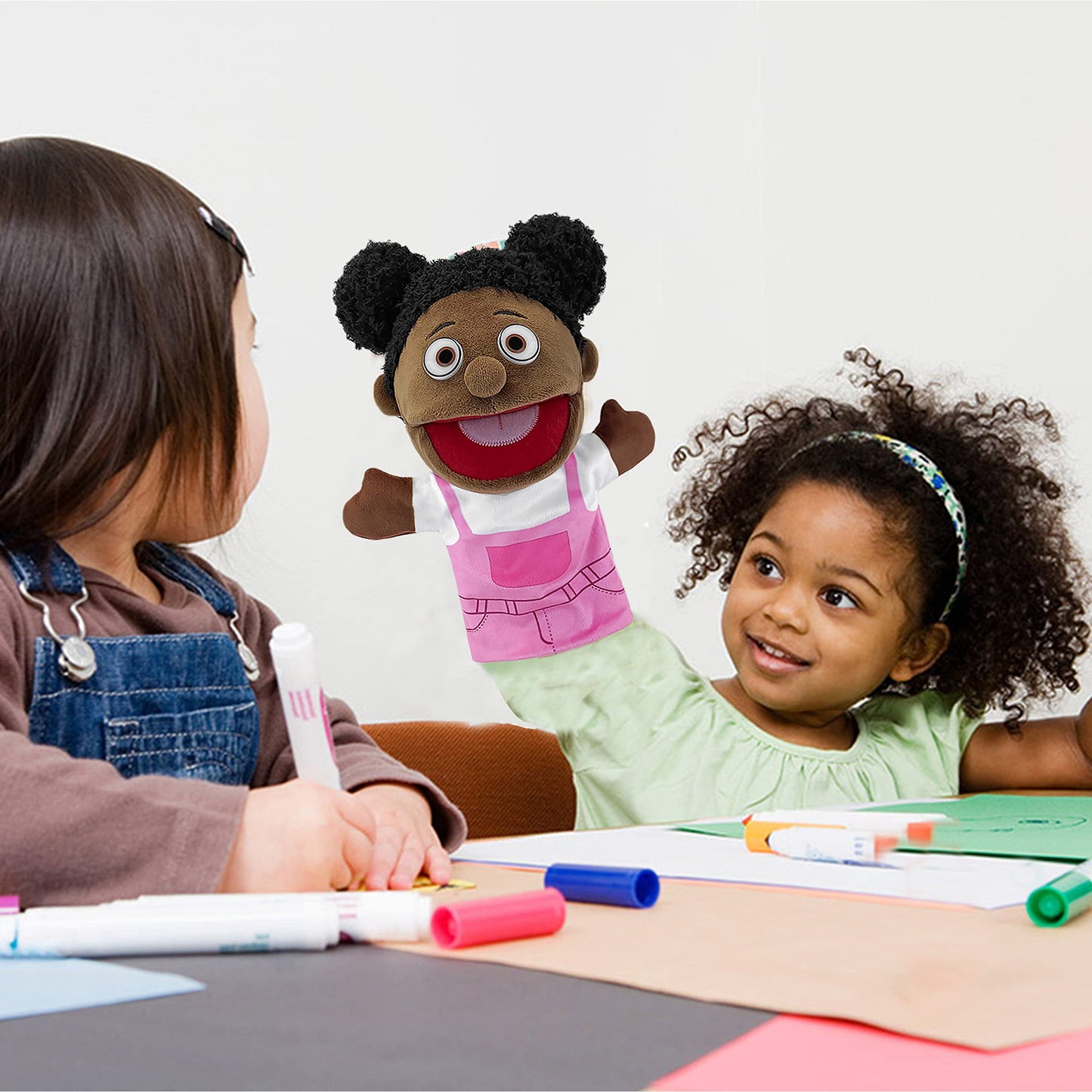 FIMIGID Family Hand Puppets – 11.8-Inch Multicultural Puppet Set for Kids and Adults