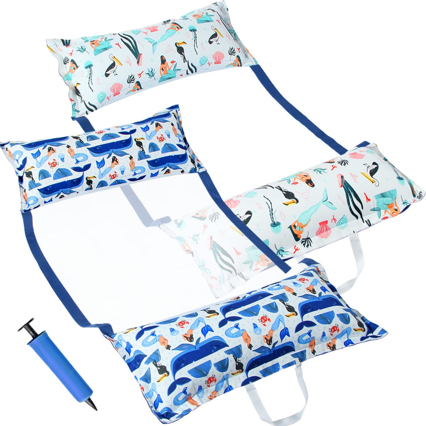 FindUWill 2-Pack Fabric Pool Floats – XL Inflatable Water Hammocks for Adults