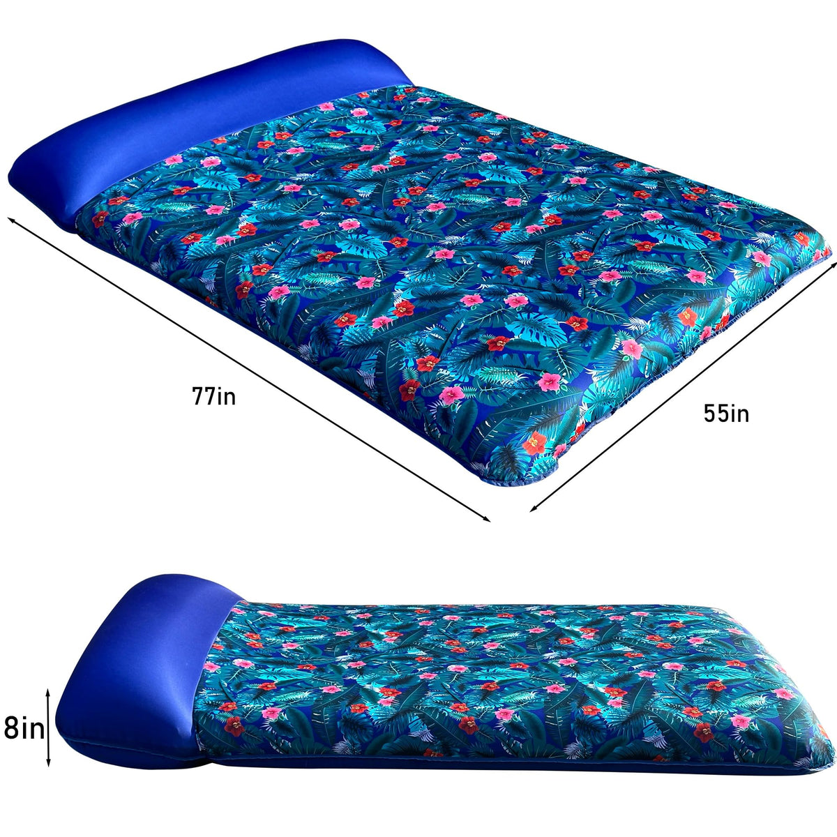 FindUWill Ultra Comfort Pool Float - 77'' Double-Size Fabric Covered Lounger with Pillow