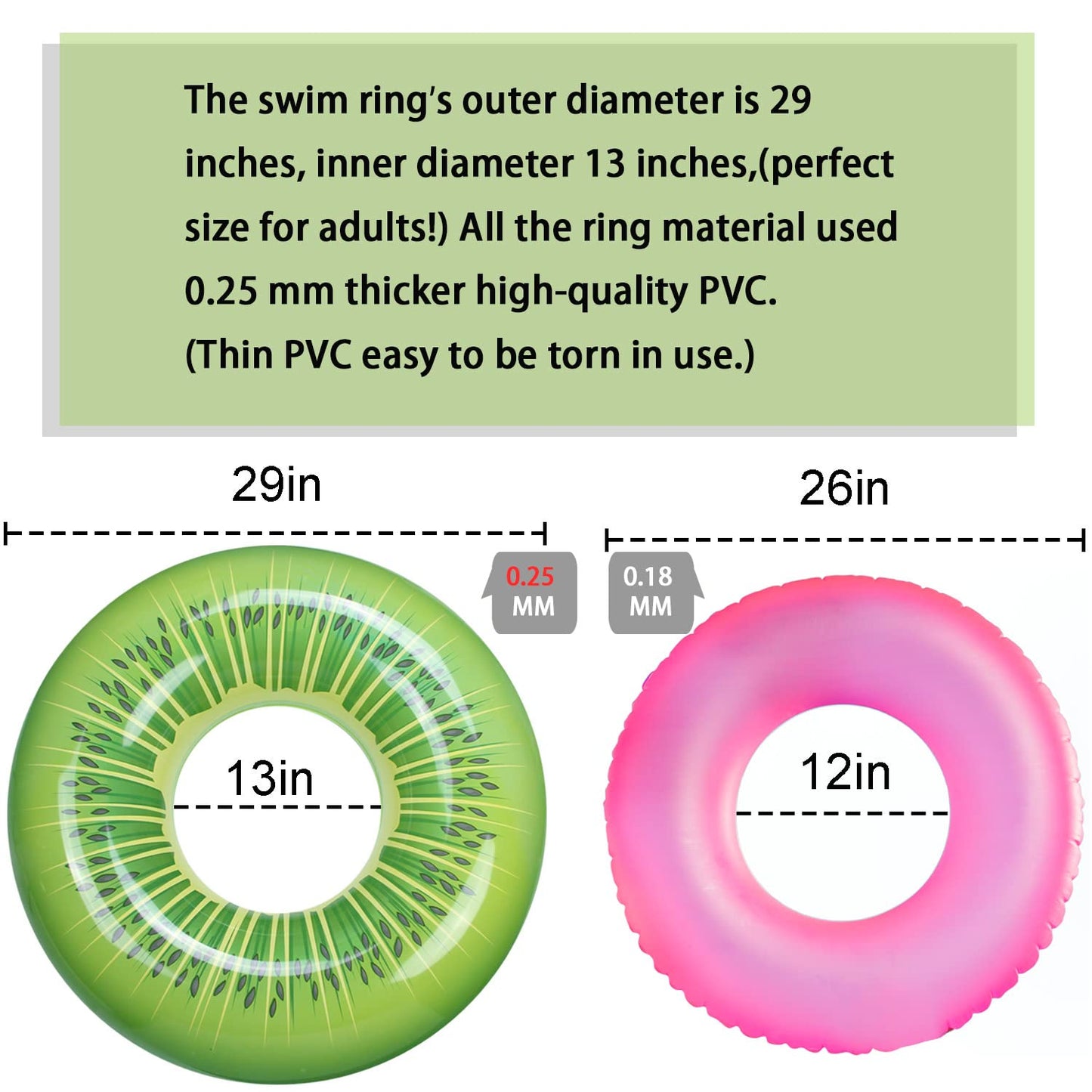 FindUWill 6 Pack Pool Floats: Fruit Tubes & 2 Beach Balls for Kids and Adults