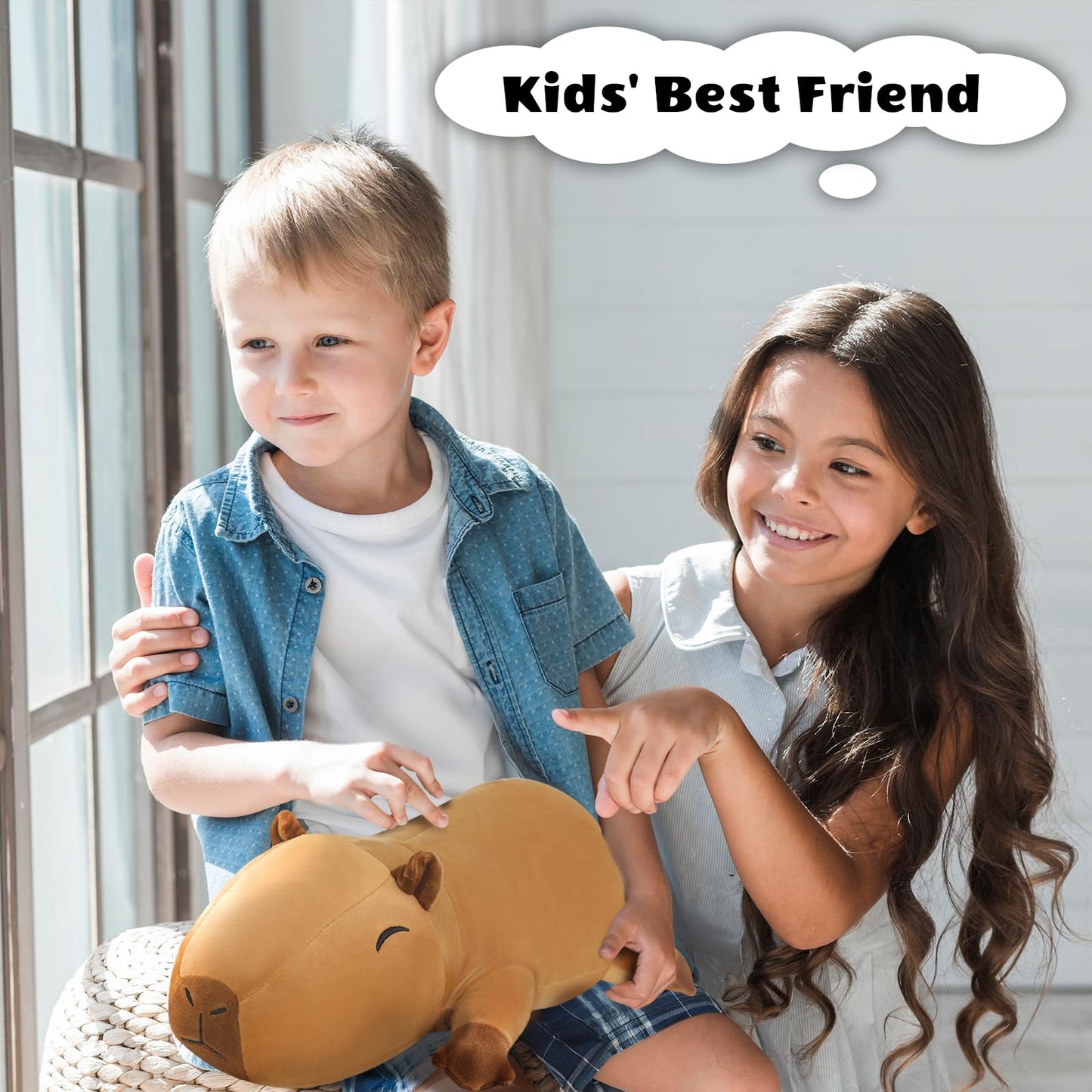 Finebee Weighted Capybara Plush - 60 cm (23.6 in) Soft Weighted Stuffed Animal Pillow