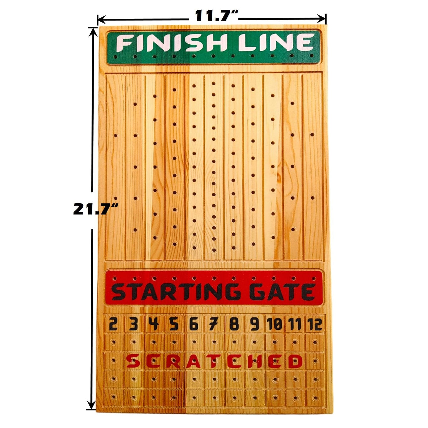 FINENI Horse Racing Board Game - 11 Premium Metal Horses, Pine Wood Board, Dice & Cards