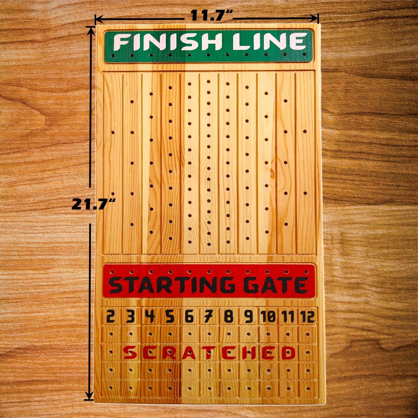 FINENI Horse Racing Board Game - 11 Premium Metal Horses, Pine Wood Board, Dice & Cards