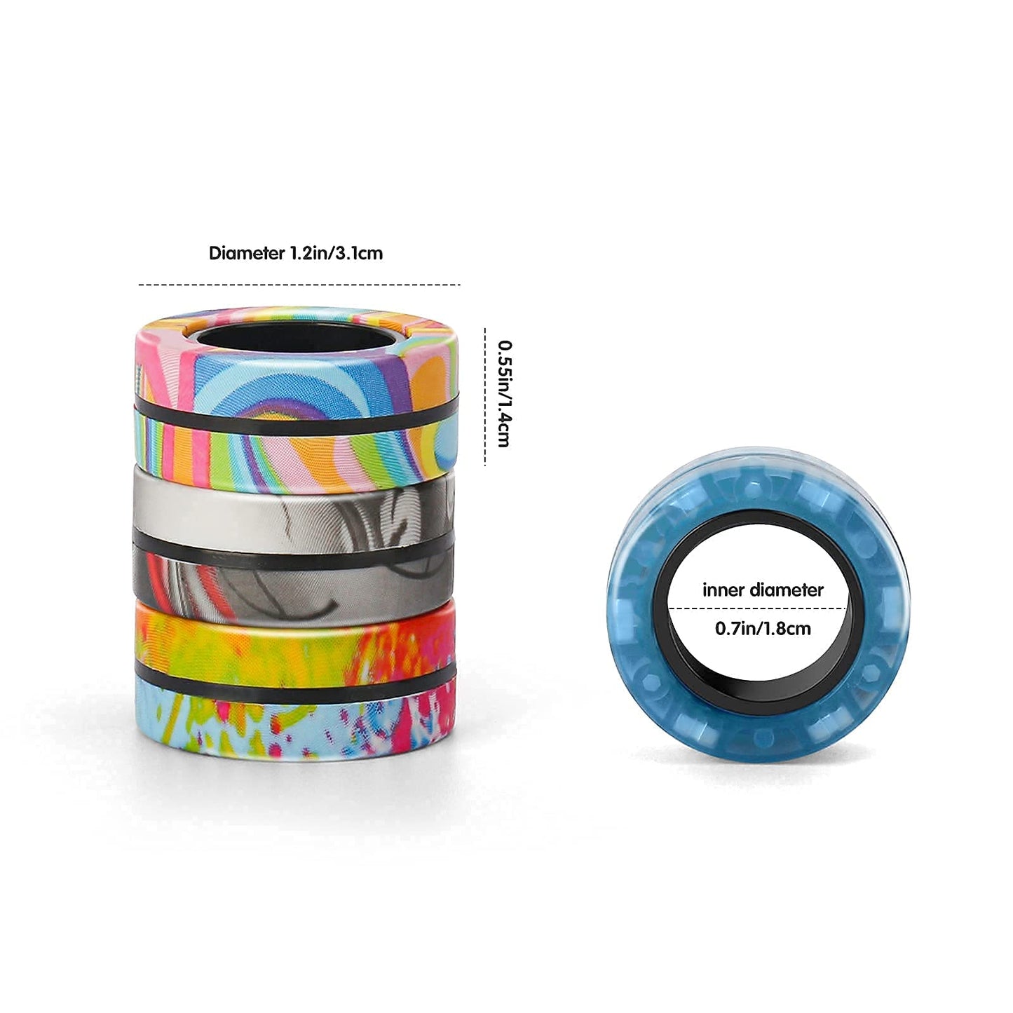 Finger Rock Magnetic Rings Fidget Toy Set – 3-Pack for Focus, Calm Moments & Fun
