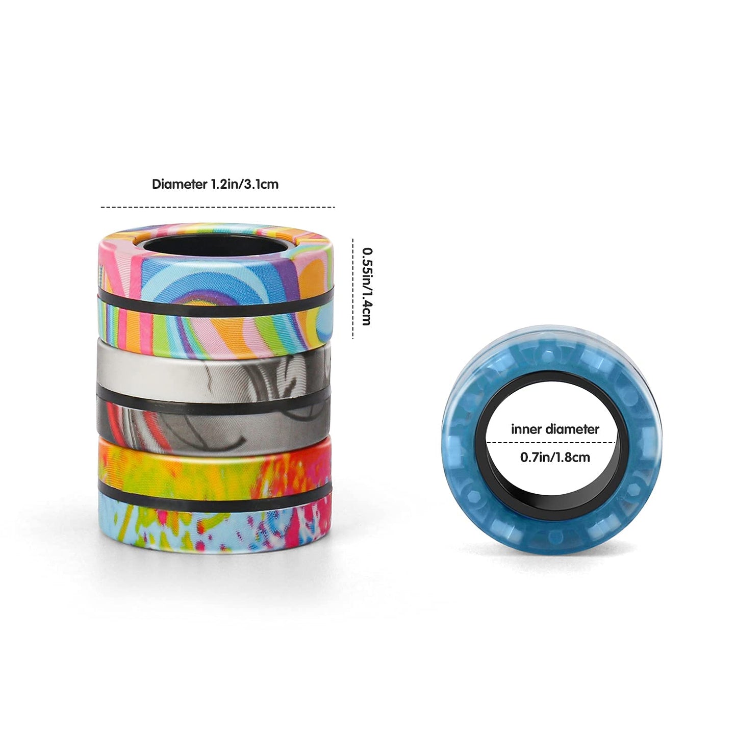 Finger Rock 3PCS Magnetic Rings Fidget Set – ADHD Fidget Toys & Anxiety Relief