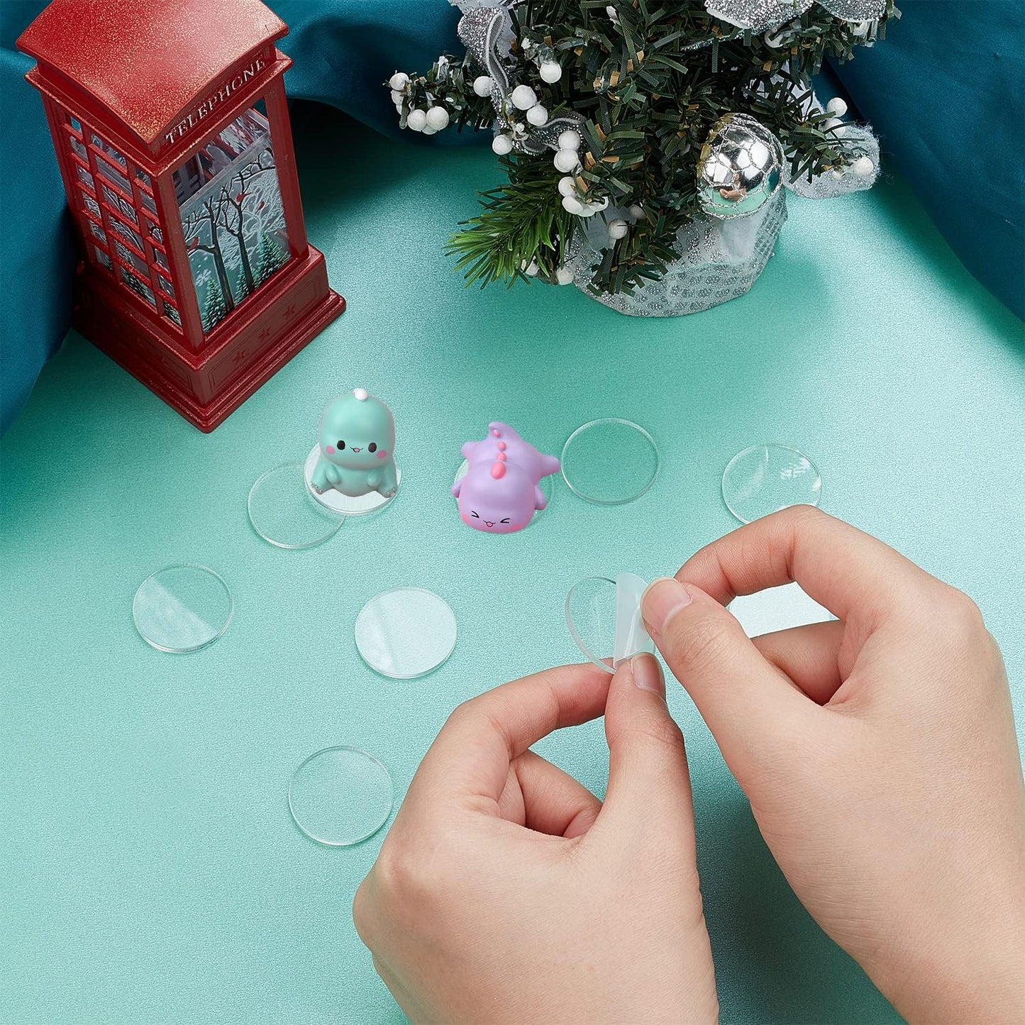 FINGERINSPIRE 100 Pcs Clear 1 Inch Acrylic Round Discs – Miniature Bases for Miniatures, Wargaming, and Crafts