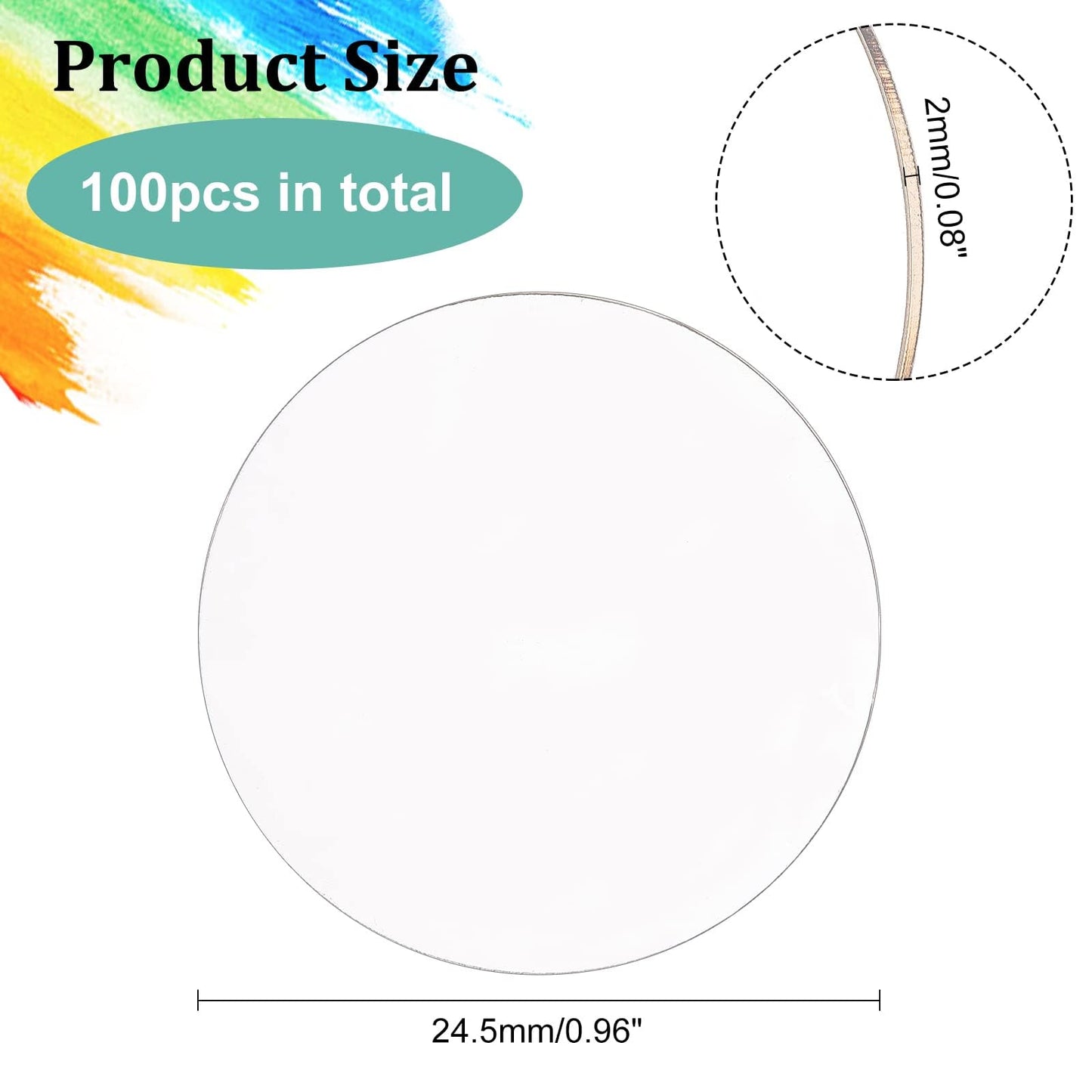 FINGERINSPIRE 100 Pcs Clear 1 Inch Acrylic Round Discs – Miniature Bases for Miniatures, Wargaming, and Crafts