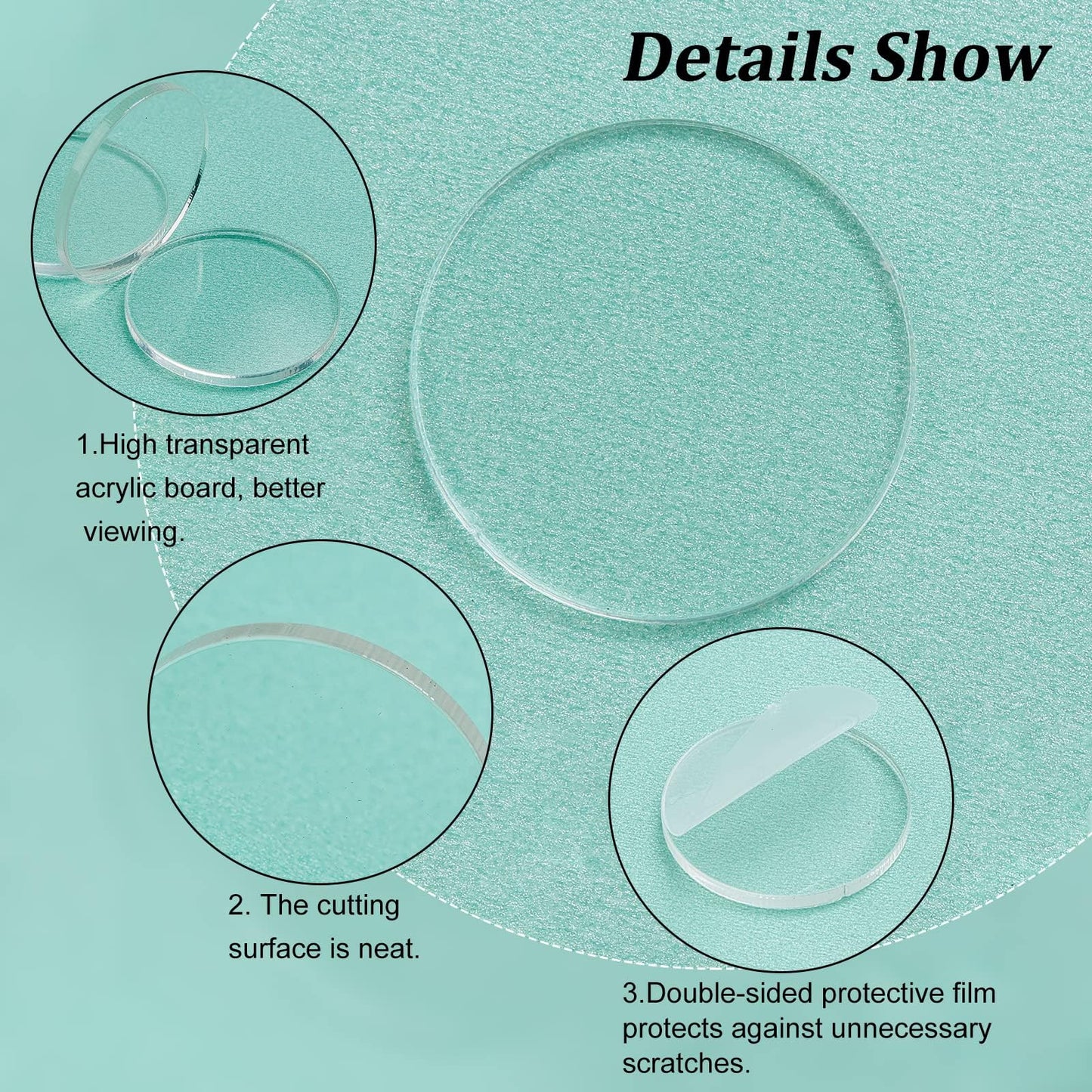 FINGERINSPIRE 100 Pcs Clear 1 Inch Acrylic Round Discs – Miniature Bases for Miniatures, Wargaming, and Crafts