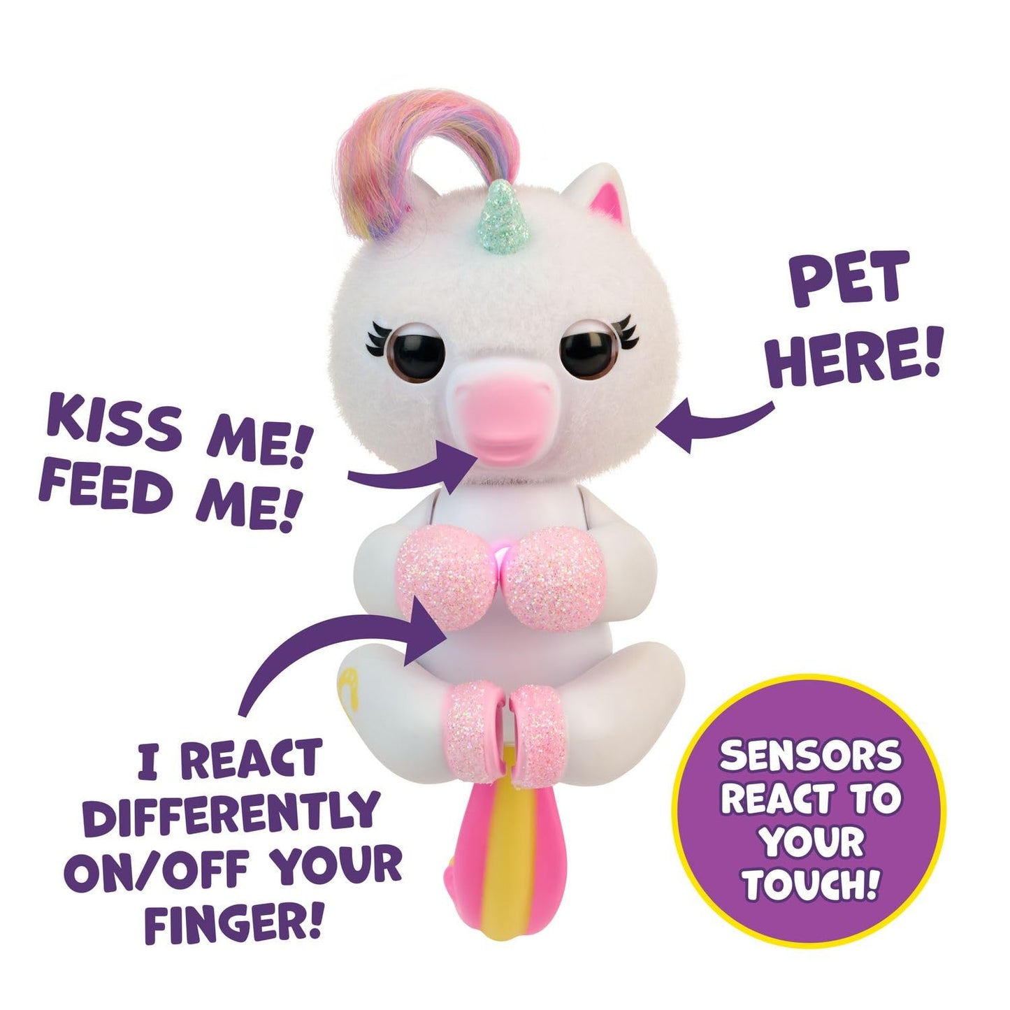 Fingerlings Lulu: Interactive Baby Unicorn on Your Finger - 70+ Sounds (White)