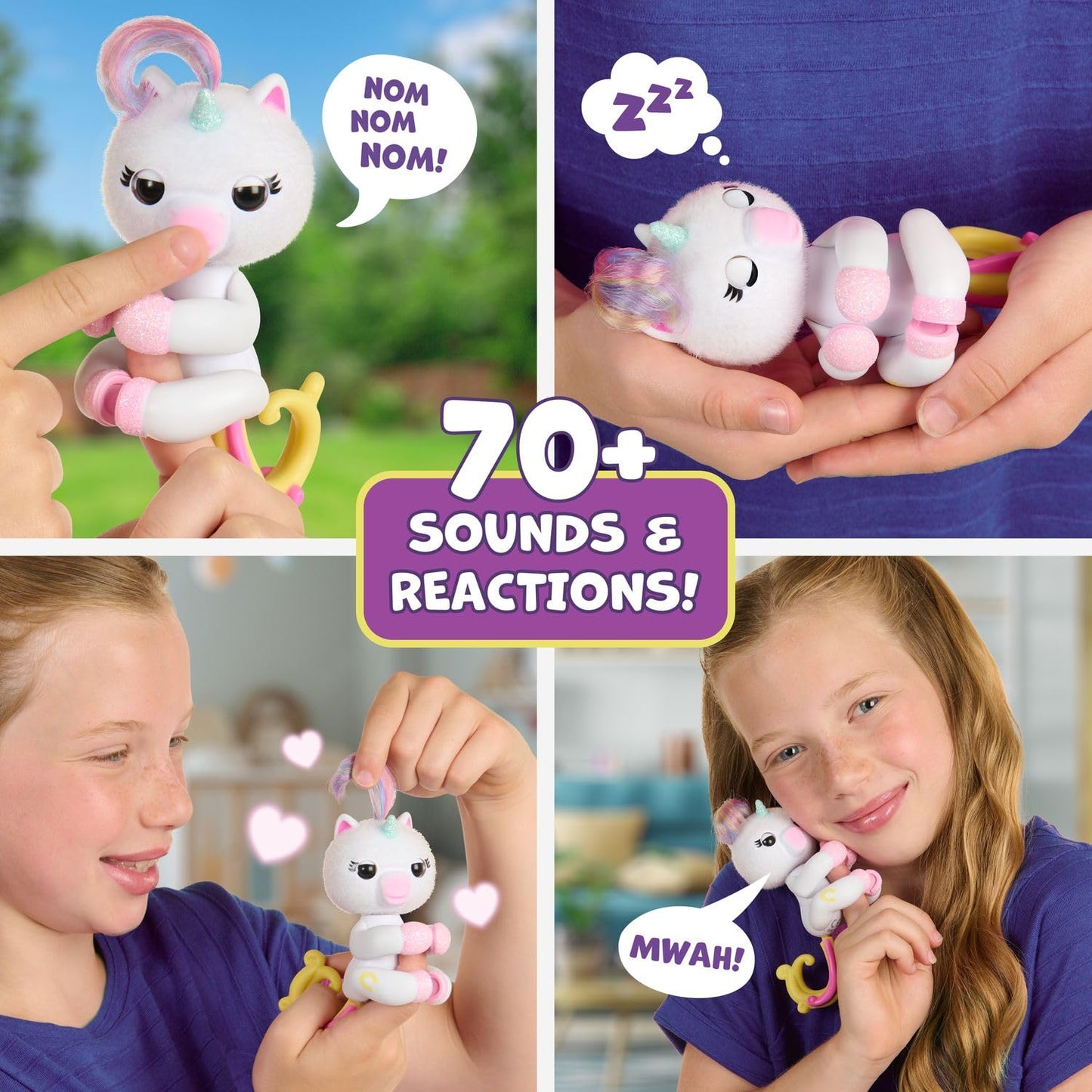 Fingerlings Lulu: Interactive Baby Unicorn on Your Finger - 70+ Sounds (White)