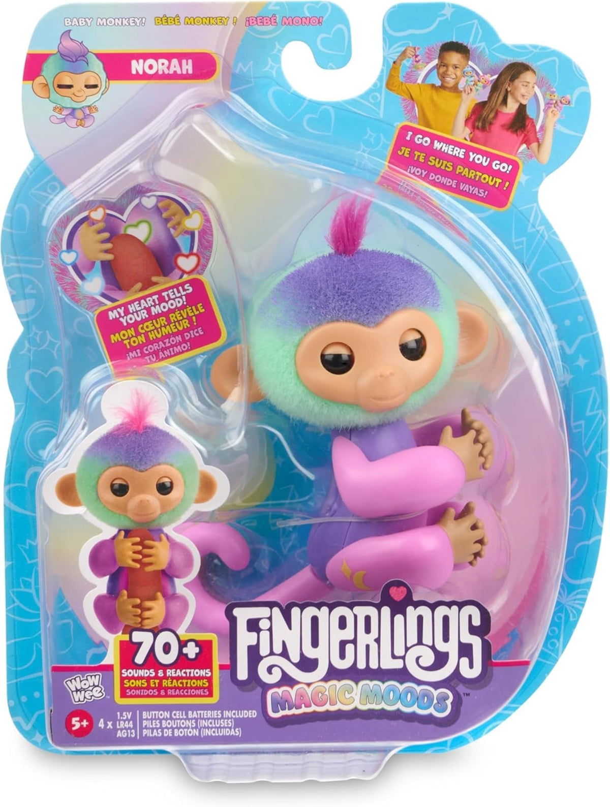 Fingerlings Magic Moods Norah – Interactive Baby Monkey with Fortune & Mood Guessing