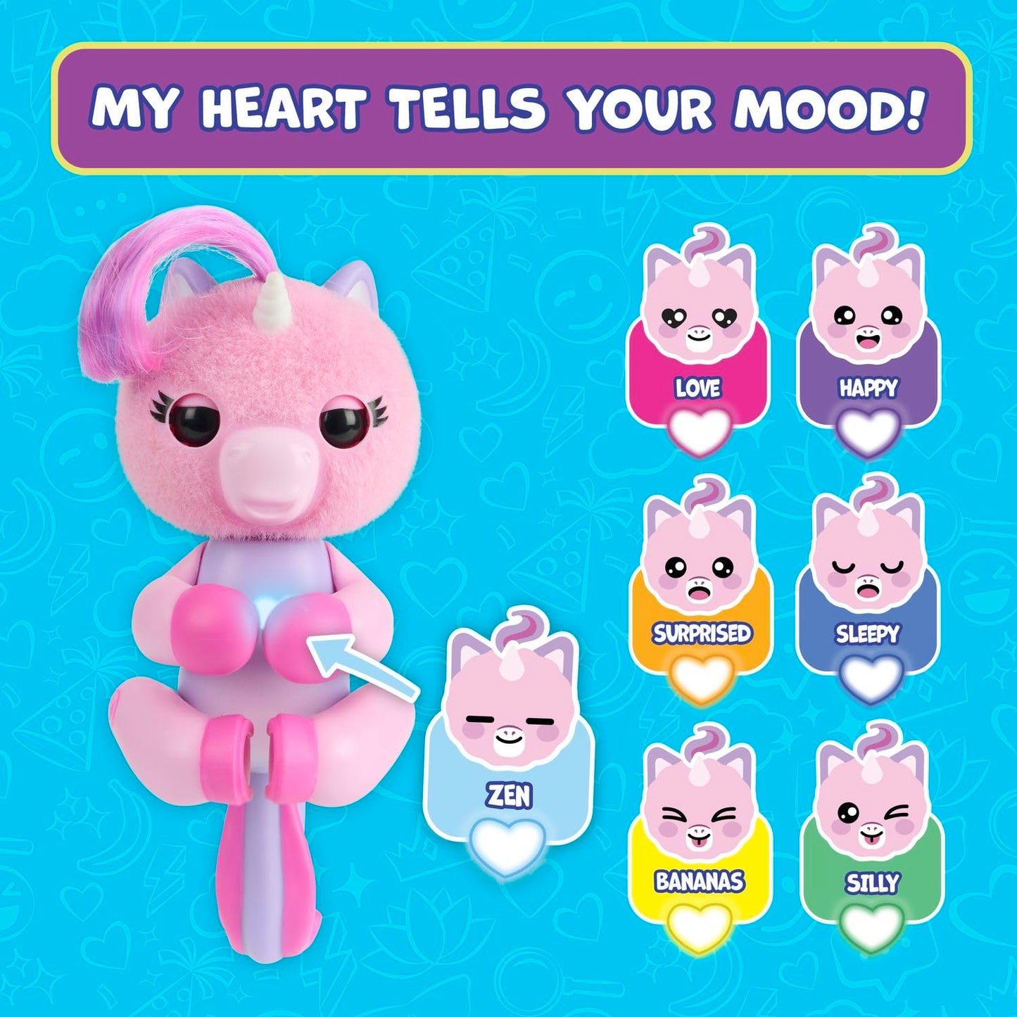 Fingerlings Magic Moods Mimi Pink Unicorn – Mood Reading, Fortune Telling, 70+ Sounds (Ages 5+)