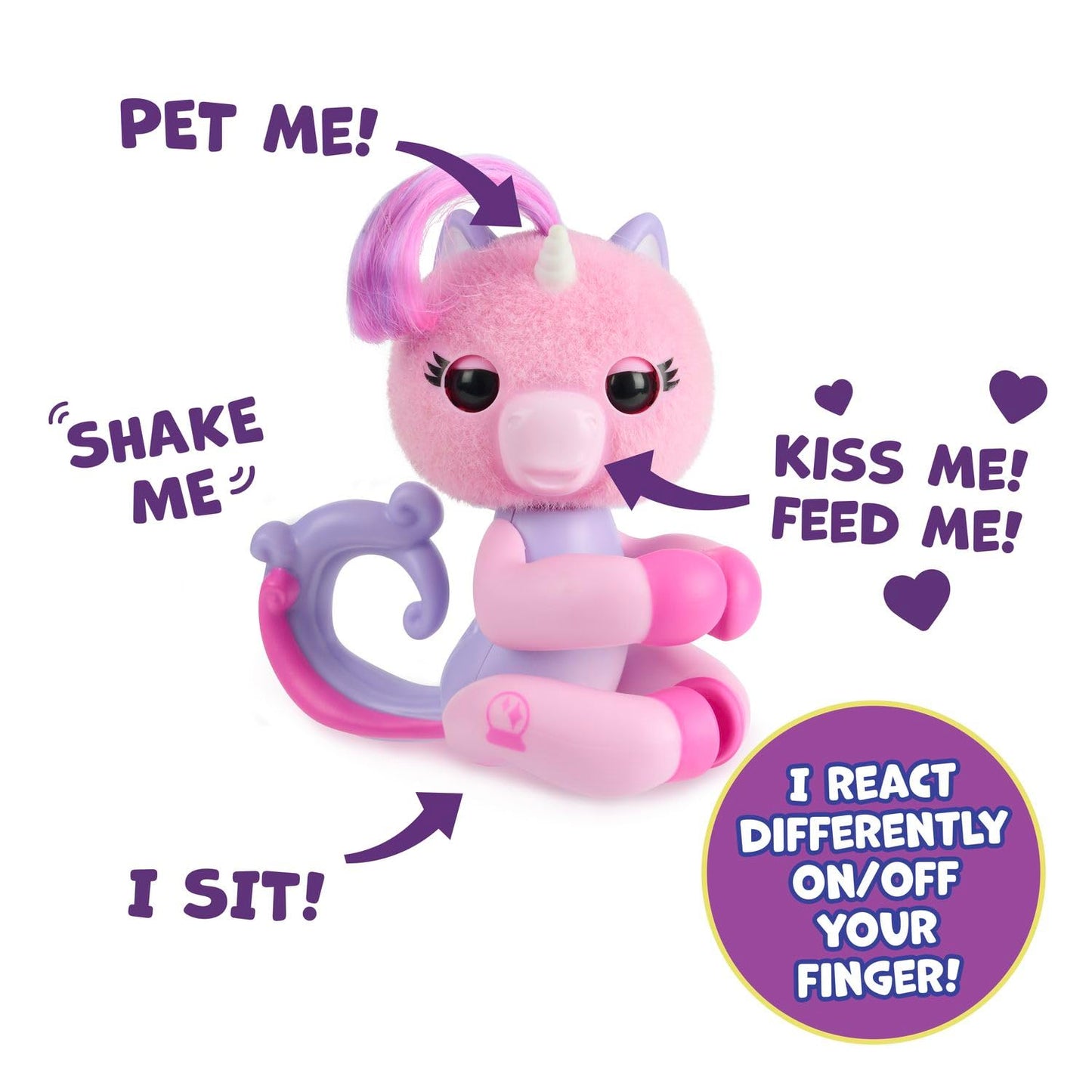 Fingerlings Magic Moods Mimi Pink Unicorn – Mood Reading, Fortune Telling, 70+ Sounds (Ages 5+)