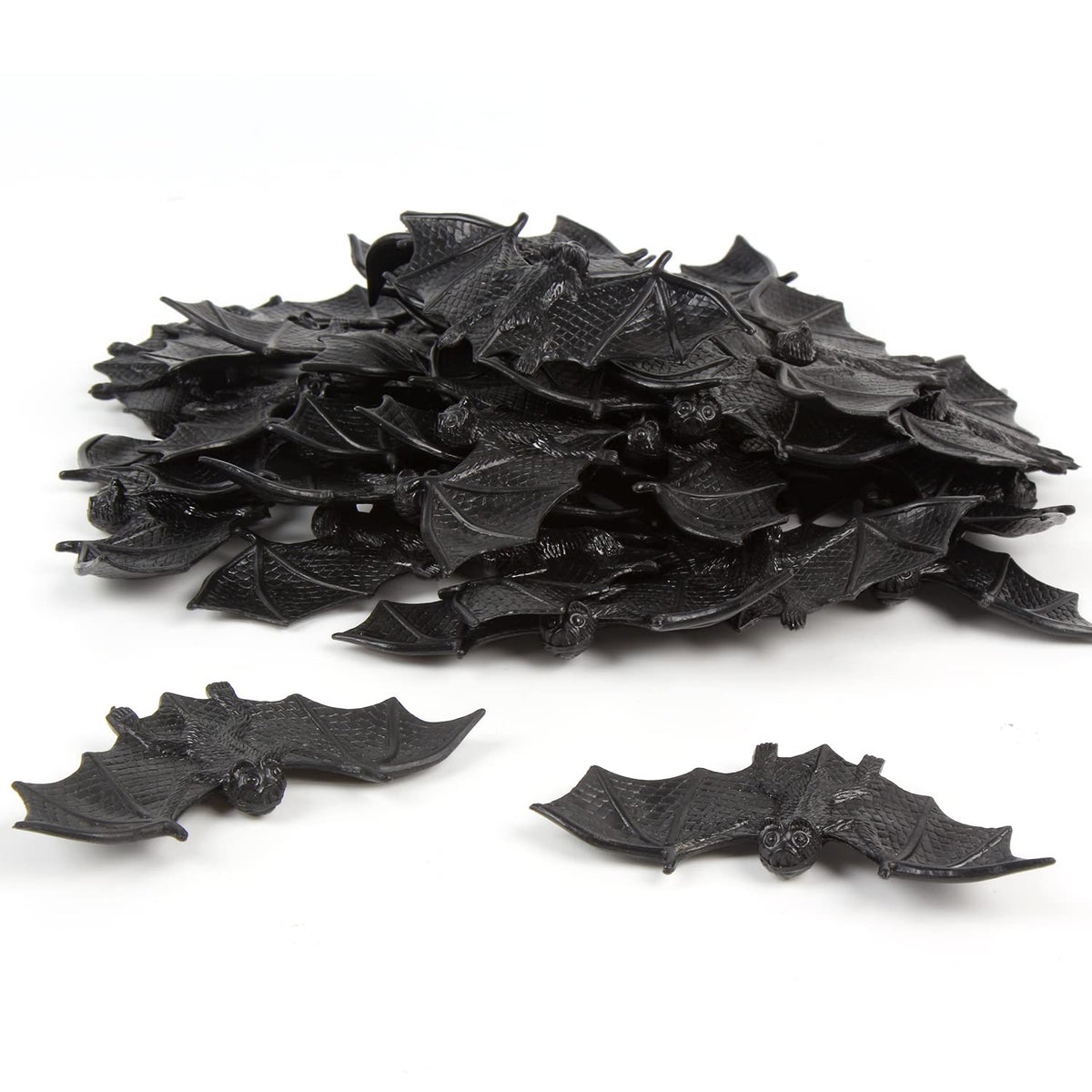 FINGOOO Plastic Bats Halloween – 36pcs Mini Bats for Decor, Party Favors & Pranks