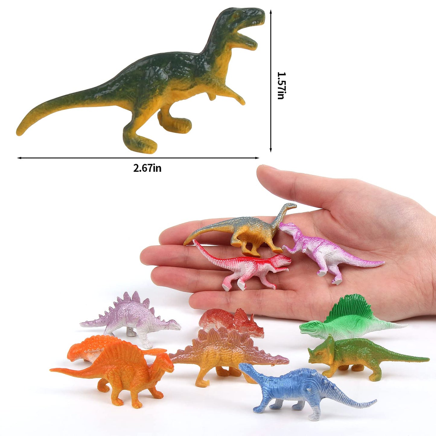 FINGOOO 78-Piece Mini Dinosaur Figures | Cupcake Toppers & Party Favors