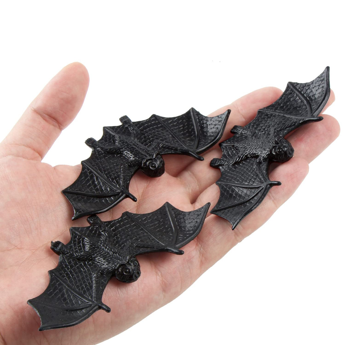 FINGOOO Plastic Bats Halloween – 36pcs Mini Bats for Decor, Party Favors & Pranks
