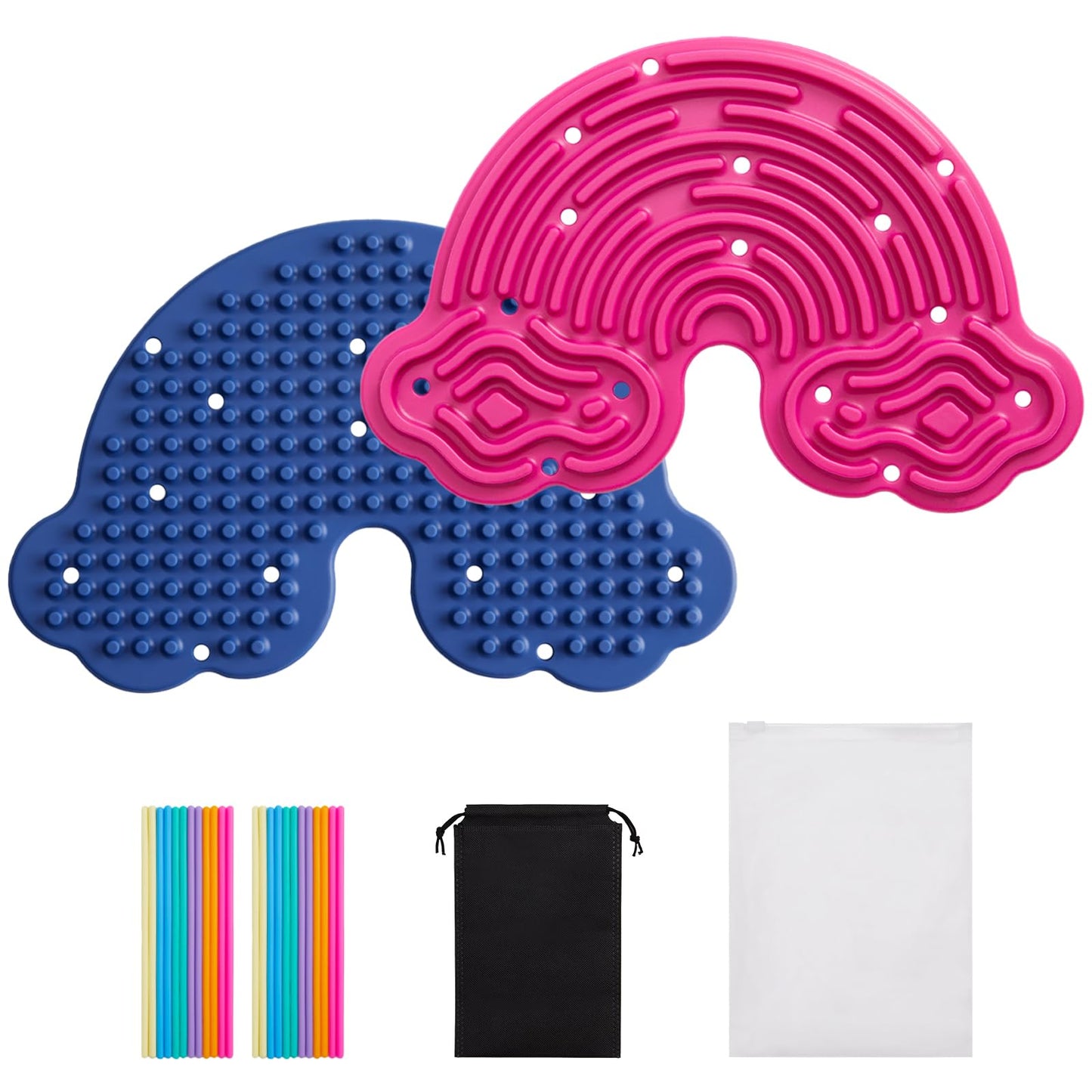 Fire Frog Sensory Activity Board 2-Pack | Double-Sided Rainbow Fidget Toy with Travel Bag