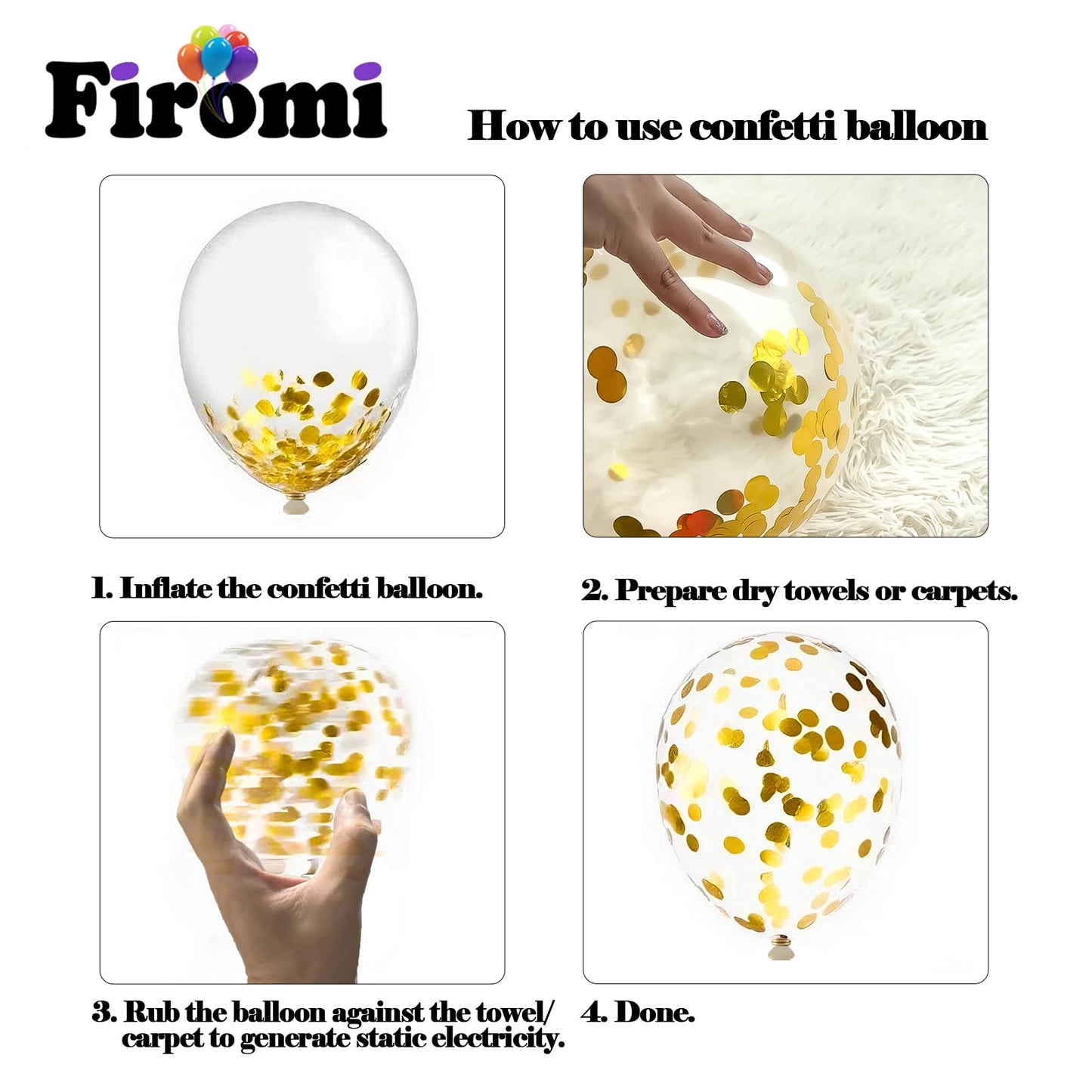 Firomi 70-Piece Latex Balloon Set – Metallic Chrome Gold & Sage Sand 12in with Gold Confetti & Ribbons