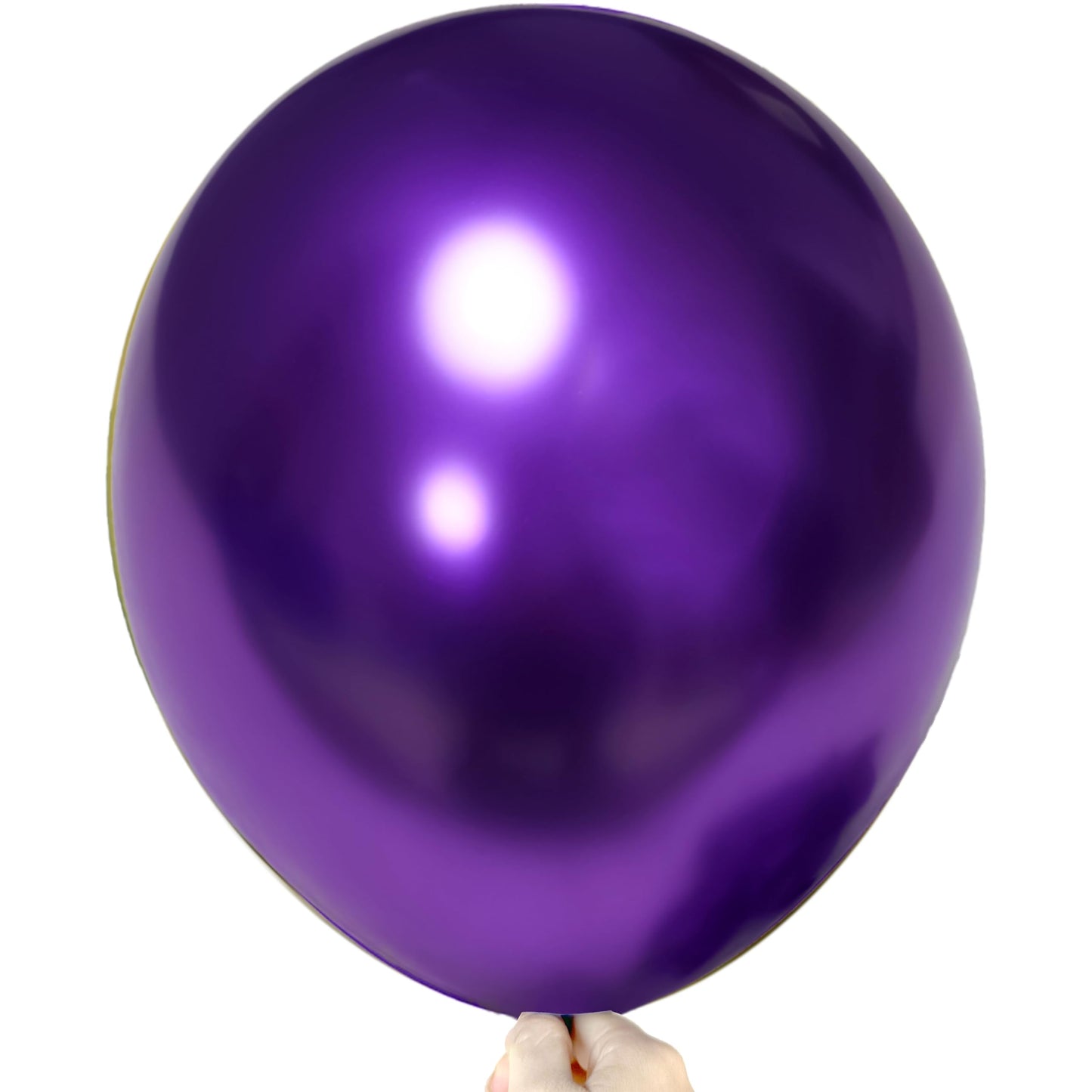 Firomi Metallic Purple Balloons 18-Inch 12-Pack | Thick Latex, Ribbon Included