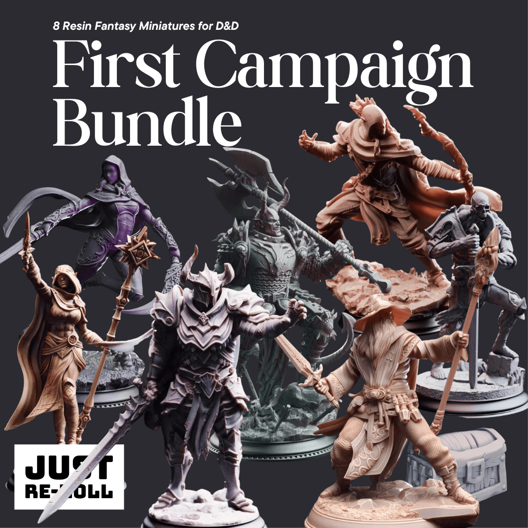 First Campaign Bundle - 8 Resin Fantasy Miniatures for DnD, Pathfinder & Tabletop RPGs
