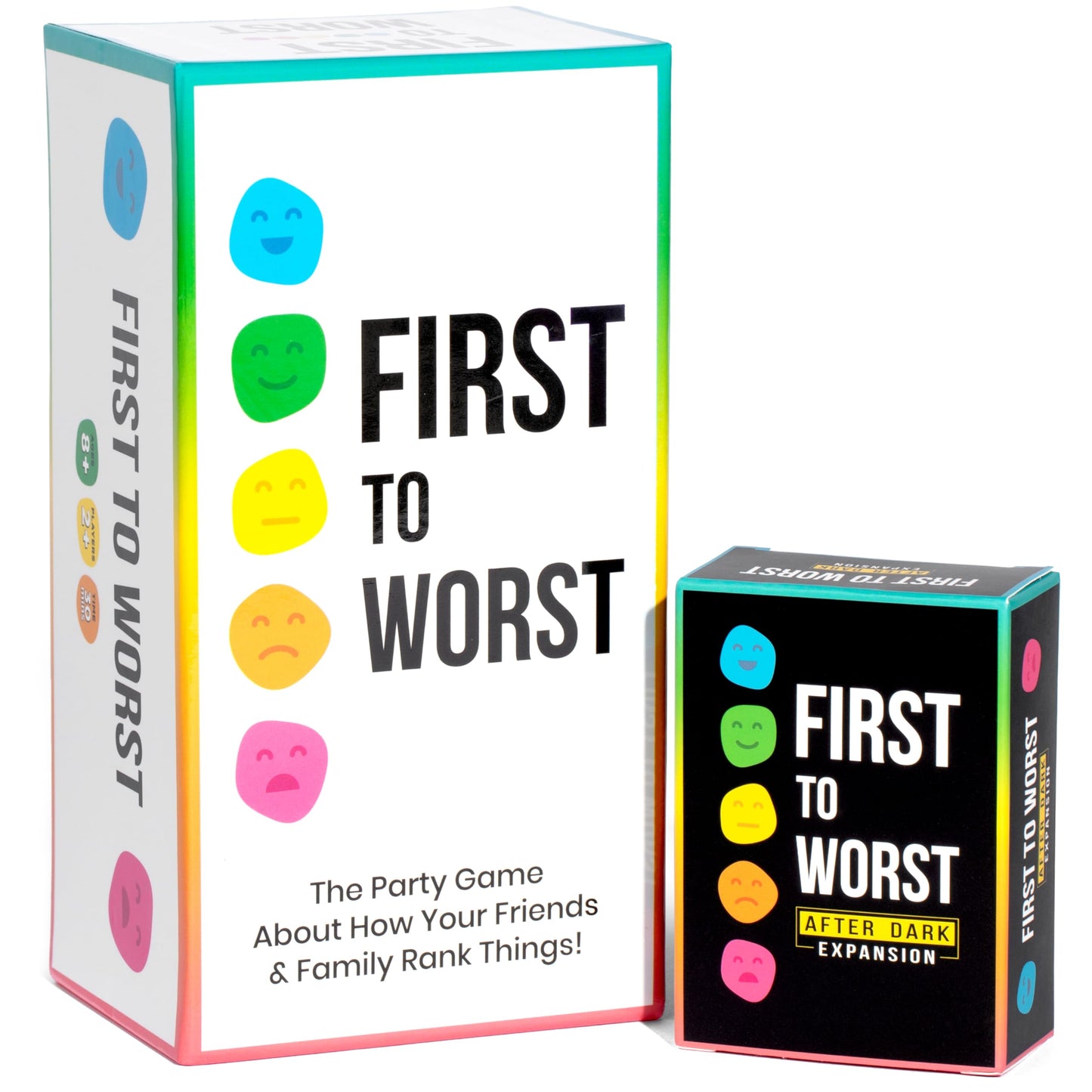 FIRST TO WORST Party Game + After Dark Set – Hilarious Ranking & Guessing Card Game for Friends & Family
