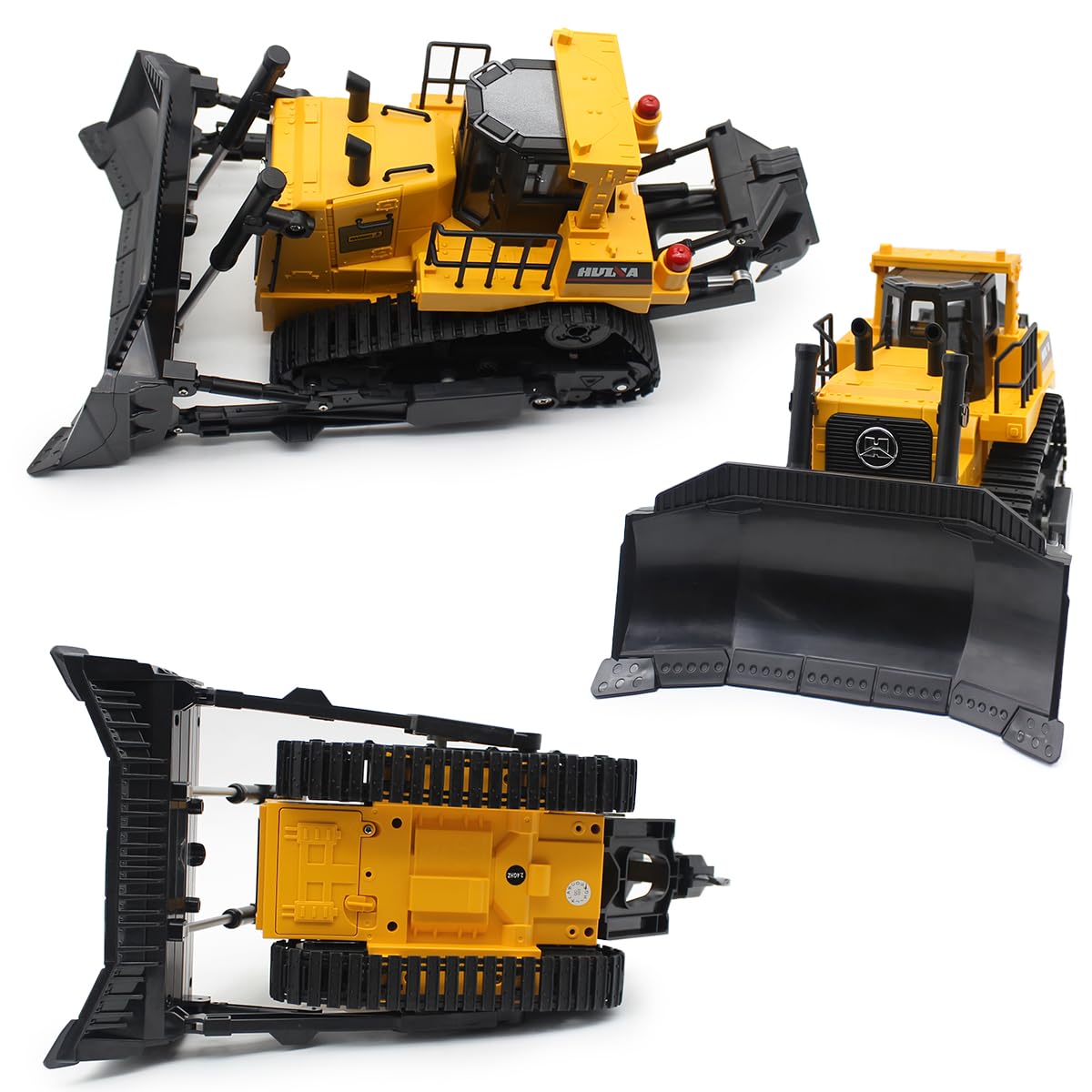 fisca Remote Control Bulldozer RC 1/16 – 2.4GHz 11-Channel Front Loader with Lights & Sound