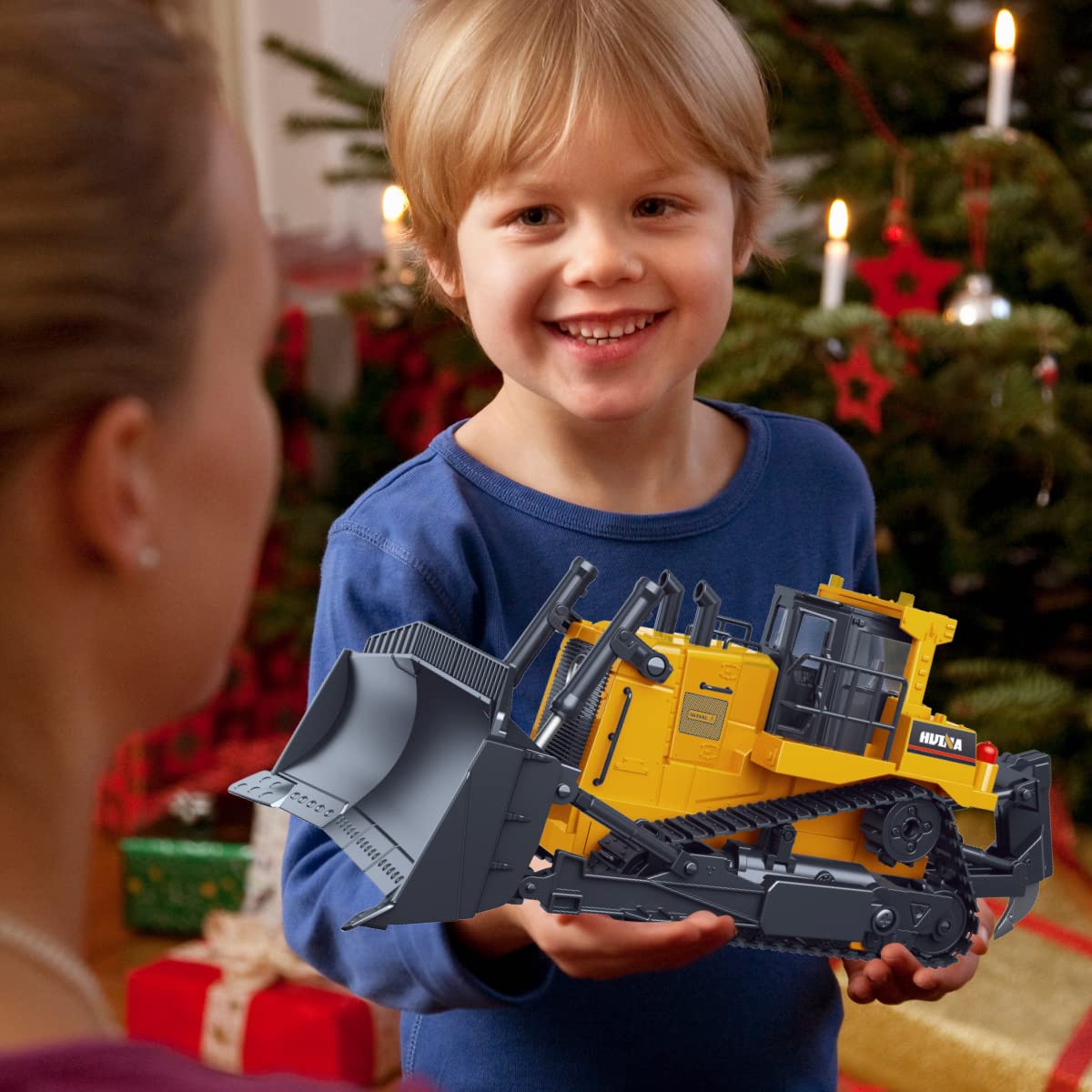 fisca Remote Control Bulldozer RC 1/16 – 2.4GHz 11-Channel Front Loader with Lights & Sound