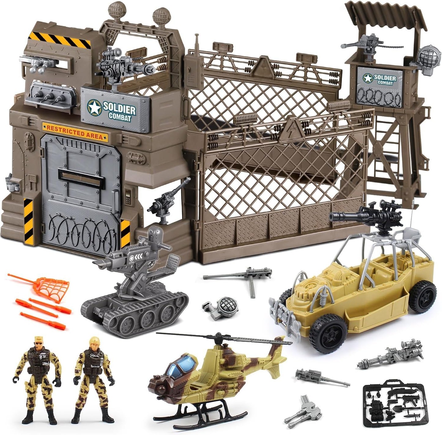 Fisca Military Toys Set - Army Men & Vehicles for Creative Play (30-Piece)