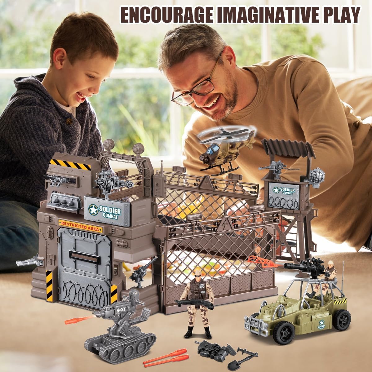 Fisca Military Toys Set - Army Men & Vehicles for Creative Play (30-Piece)