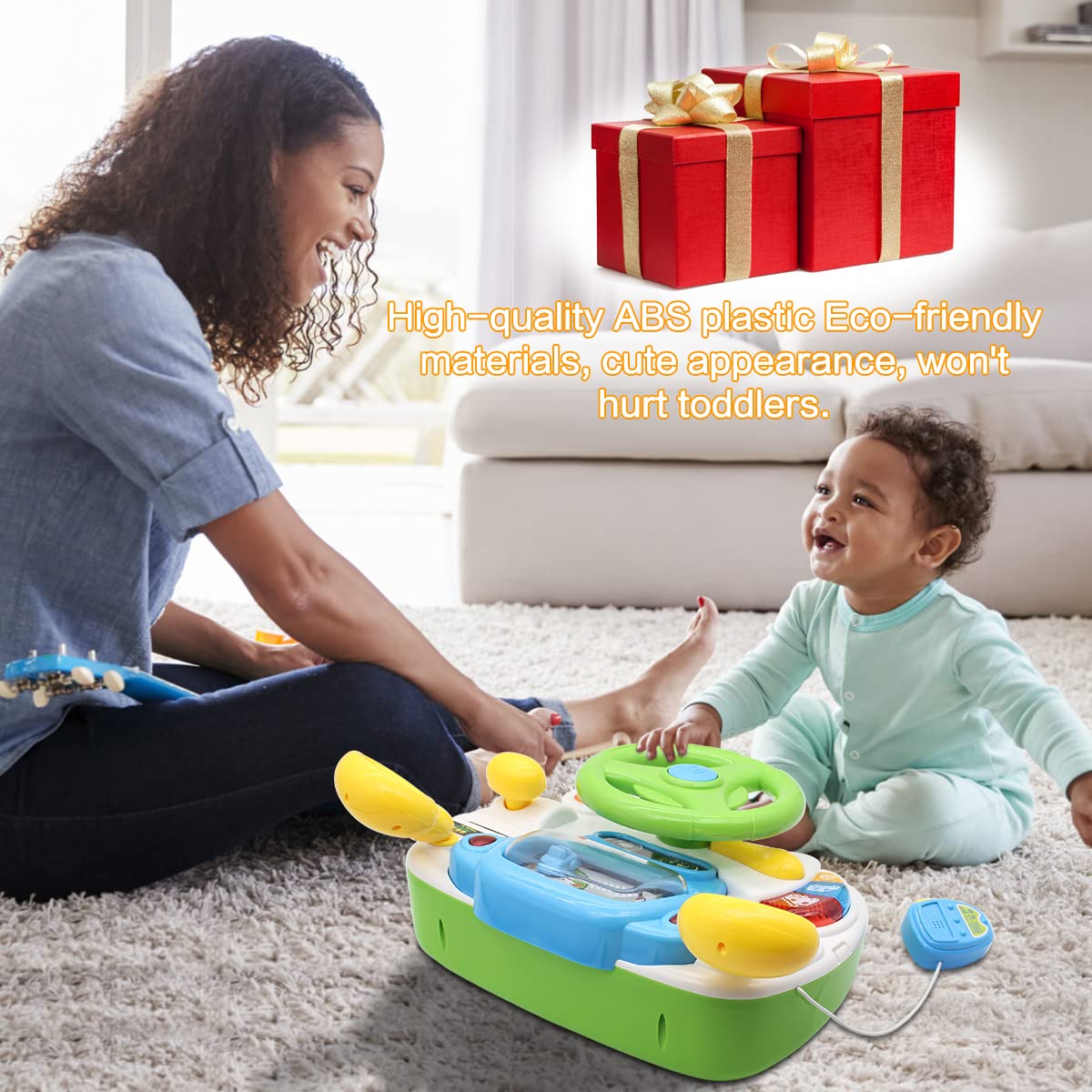 Fisca Toddler Steering Wheel Toy – Interactive Driving Learning Toy for 1-3 Year Olds