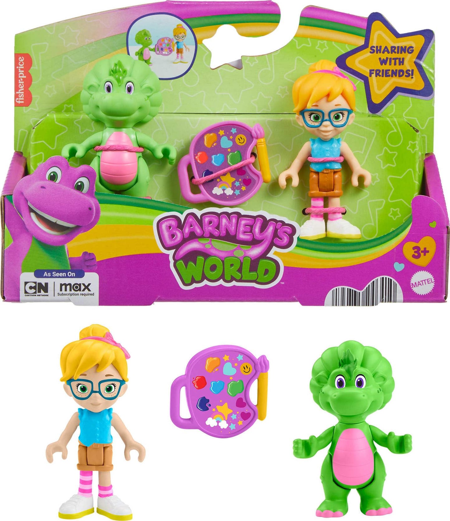Fisher-Price Barney’s World 3-Piece Vivie & Baby Bop Figure Set for Pretend Play (Ages 3+)