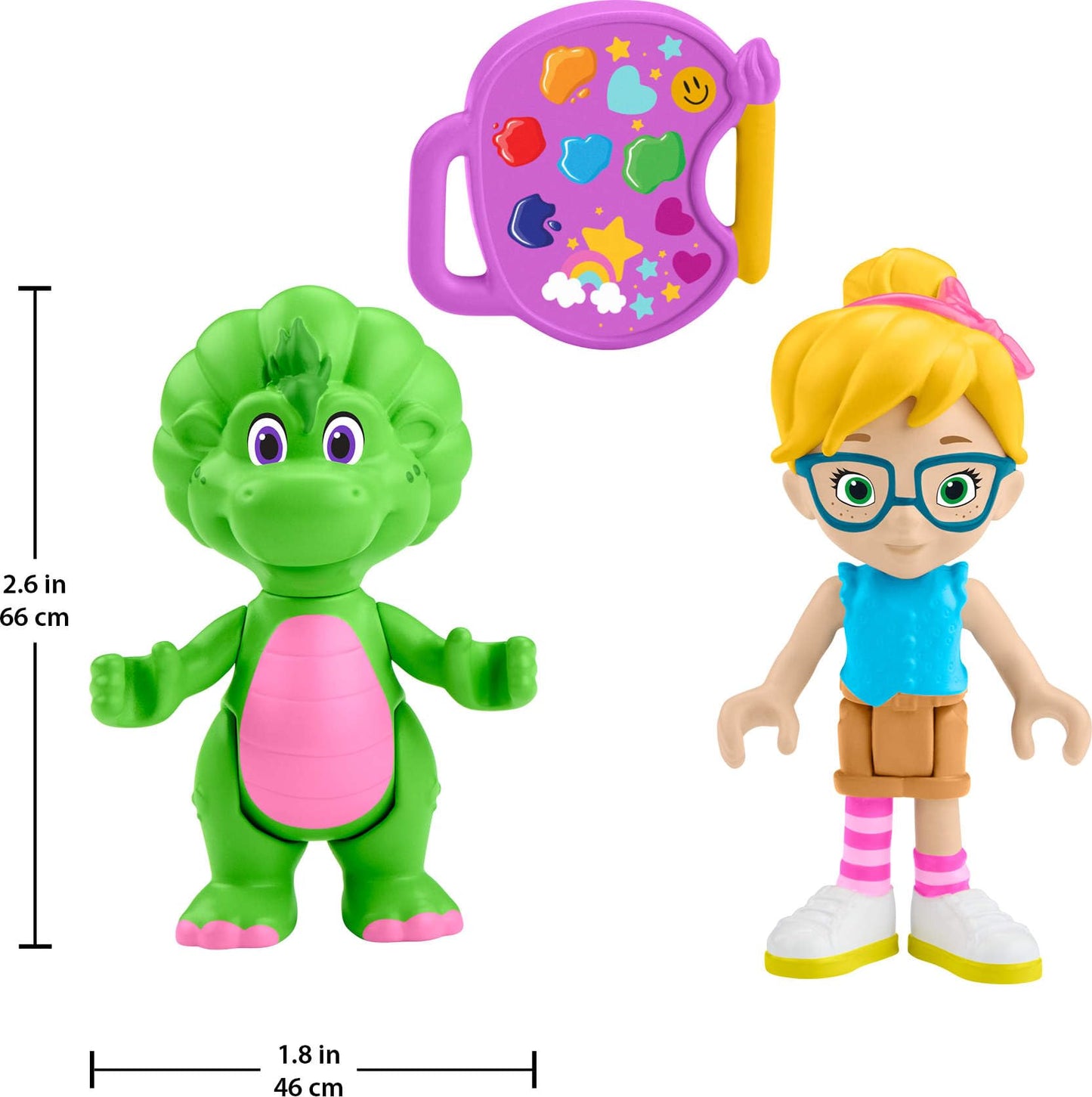 Fisher-Price Barney’s World 3-Piece Vivie & Baby Bop Figure Set for Pretend Play (Ages 3+)