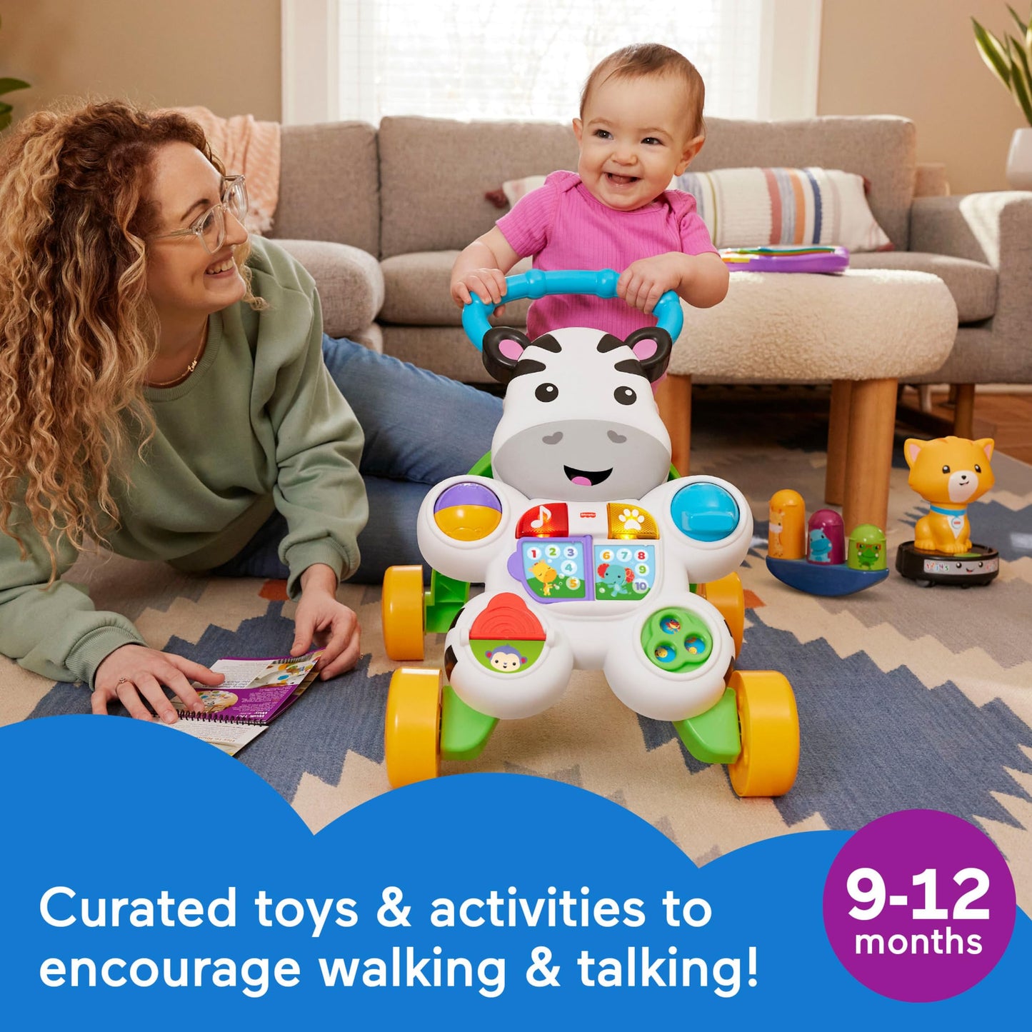 Fisher-Price Lets Walk and Talk Gift Set | Developmental Toys & Activity Guide for 9+ Months