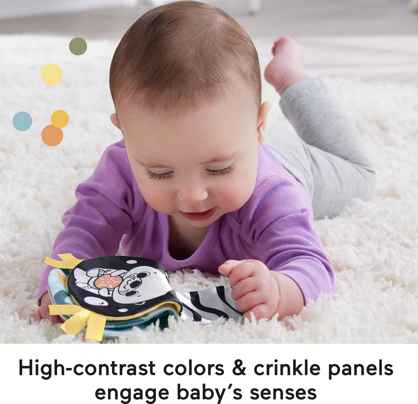 Fisher-Price 2-in-1 Rockin' Tummy Time Otter Toy & Soft Book | Sensory Baby Toy 0+ Months