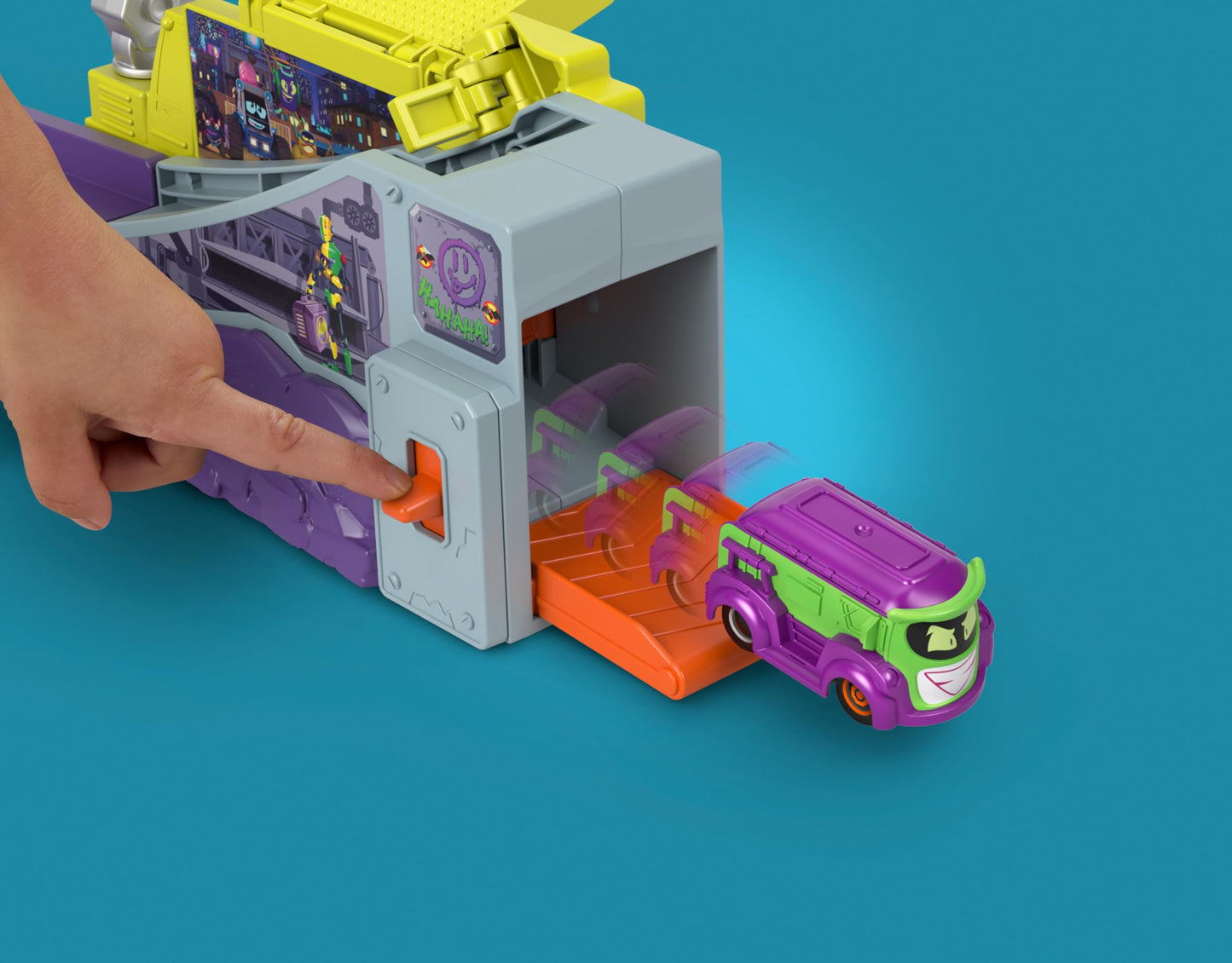 Fisher-Price DC Batwheels Legion of Zoom Launching HQ Playset with Prank the Joker Van